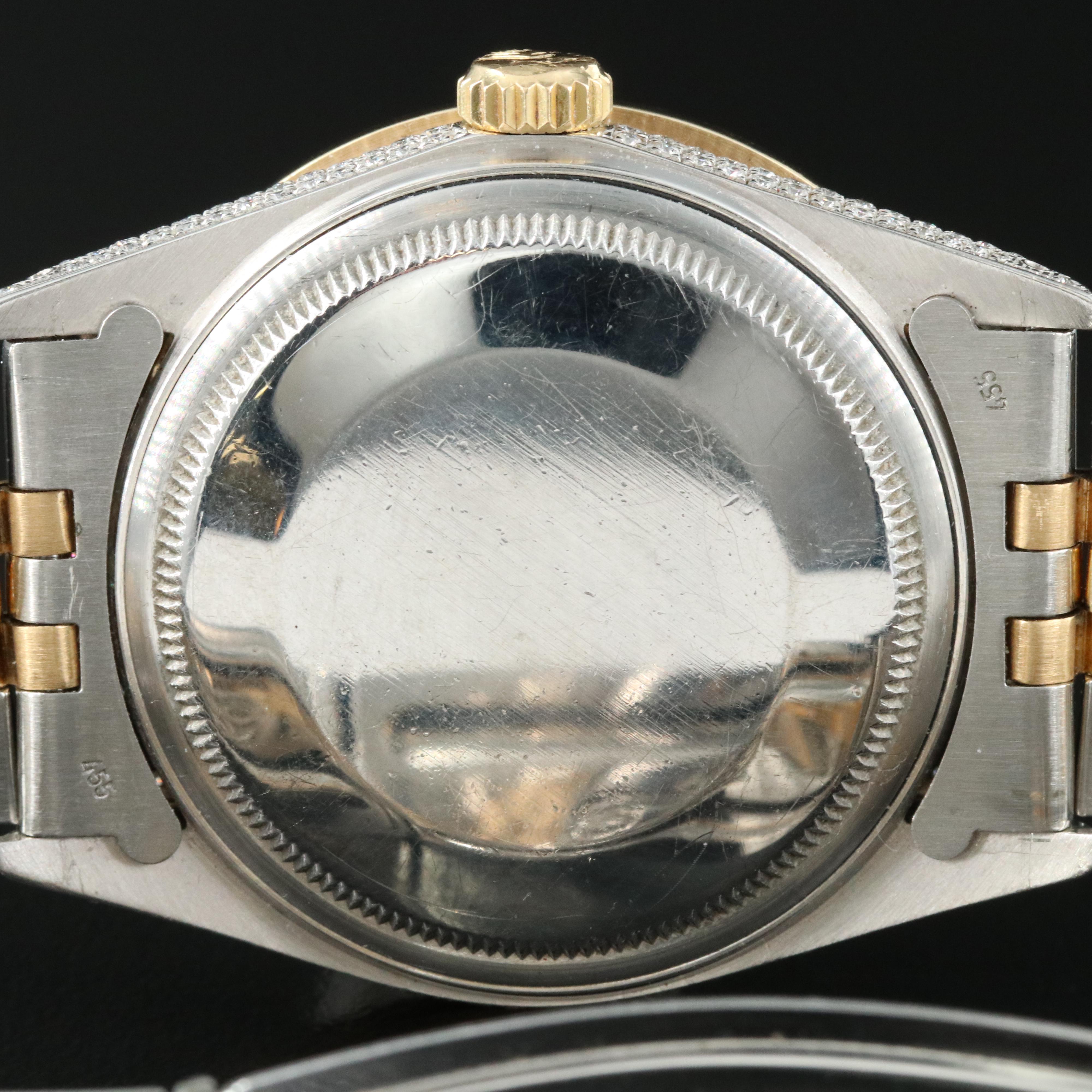 1980s Custom 7.44 CTW Diamond Rolex Datejust Watch