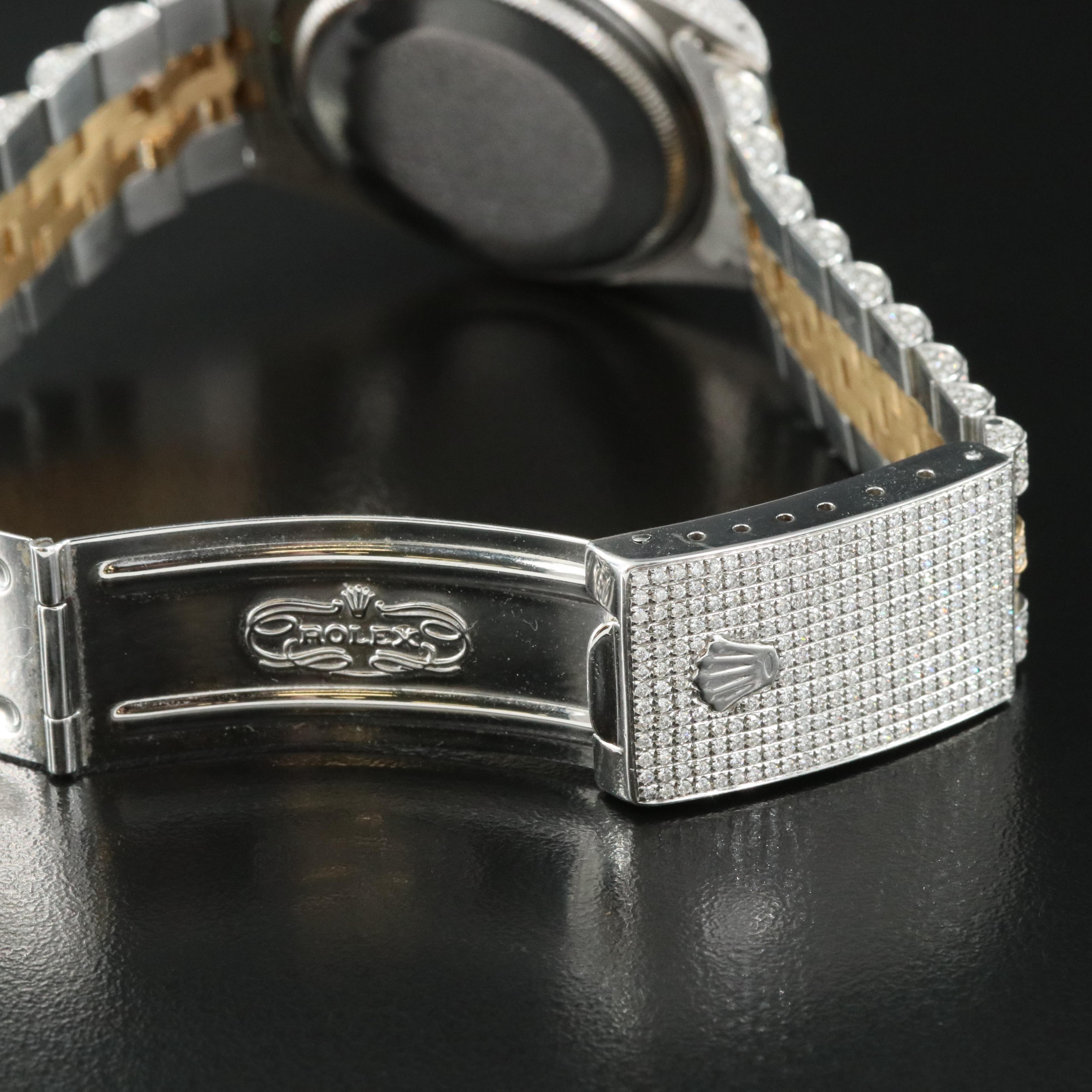 1980s Custom 7.44 CTW Diamond Rolex Datejust Watch