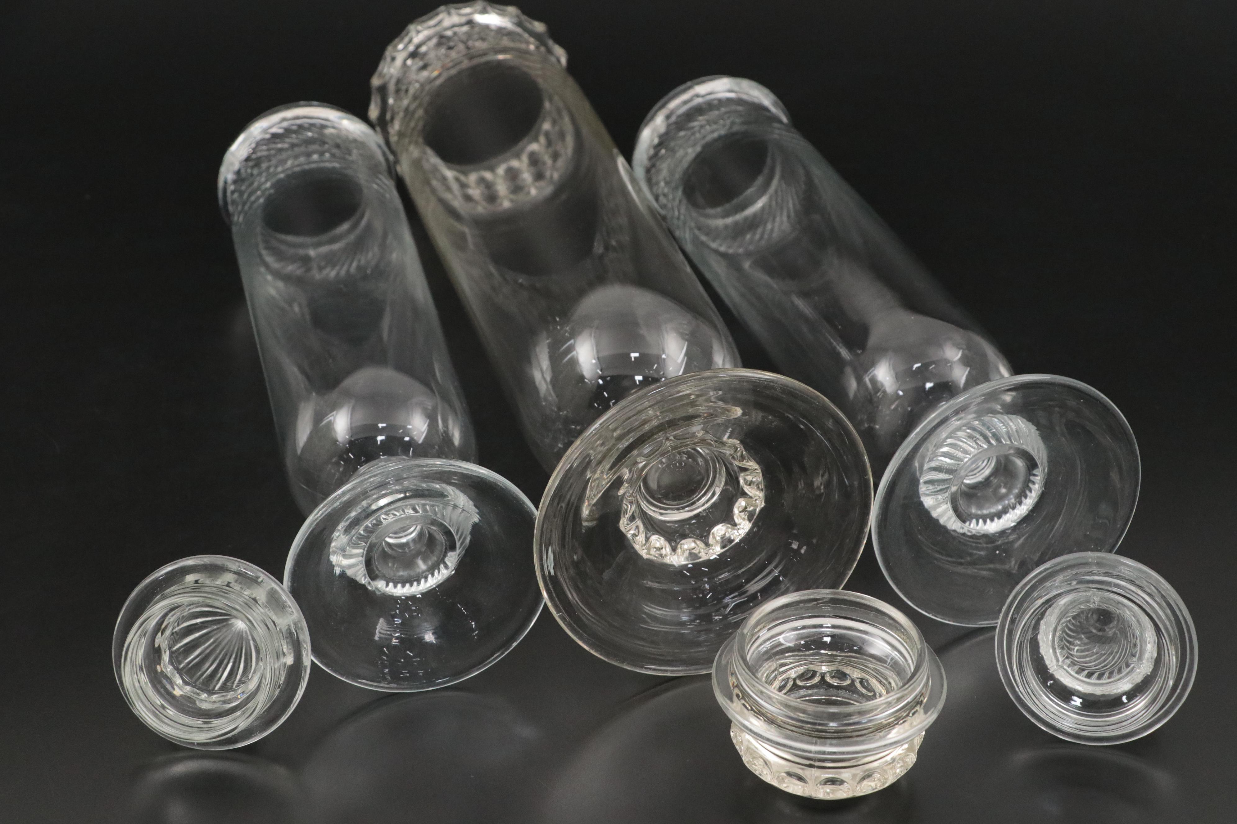 Clear Glass Footed Apothecary Jars, 20th Century
