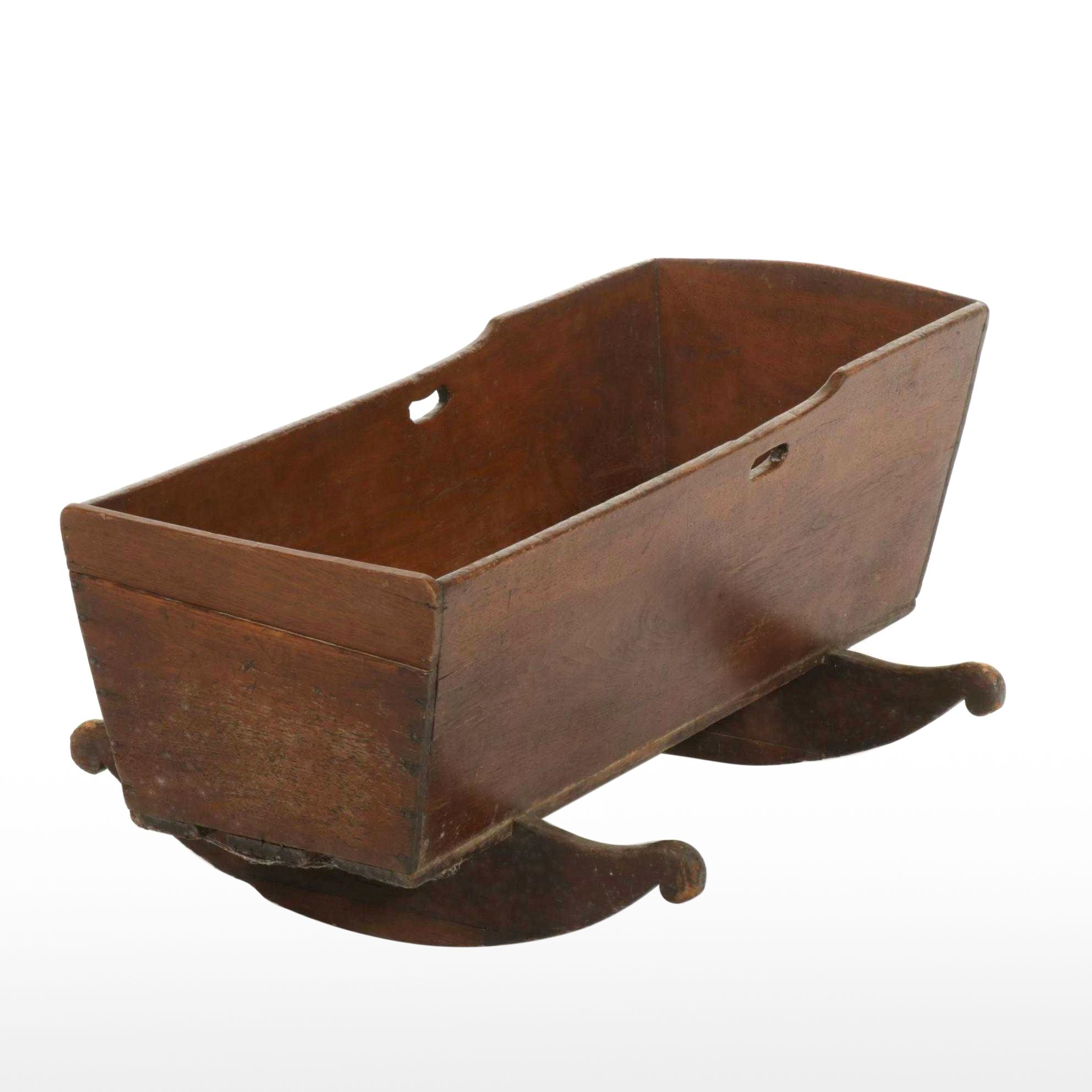 American Primitive Walnut Cradle, 19th Century