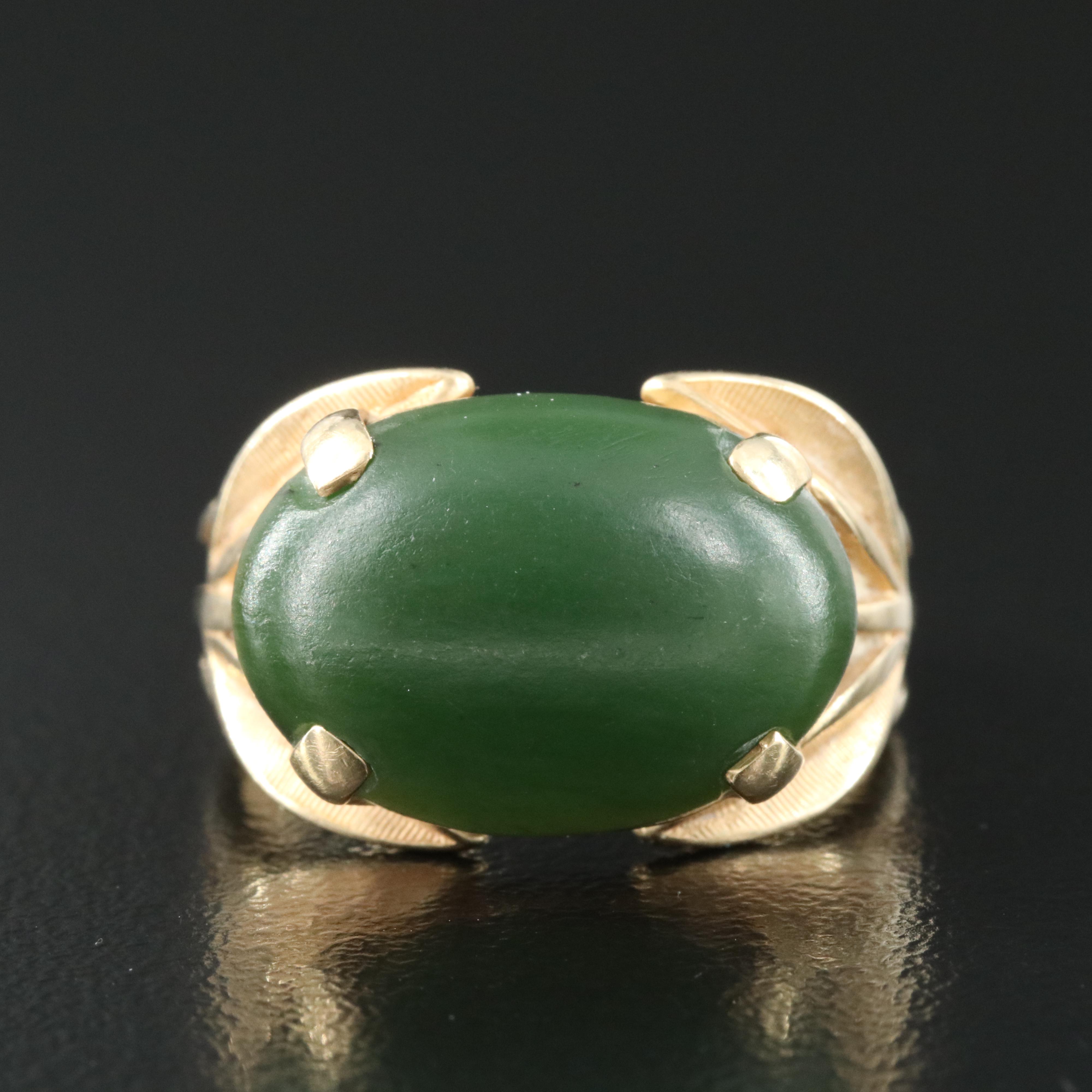 Vintage 14K Nephrite Ring