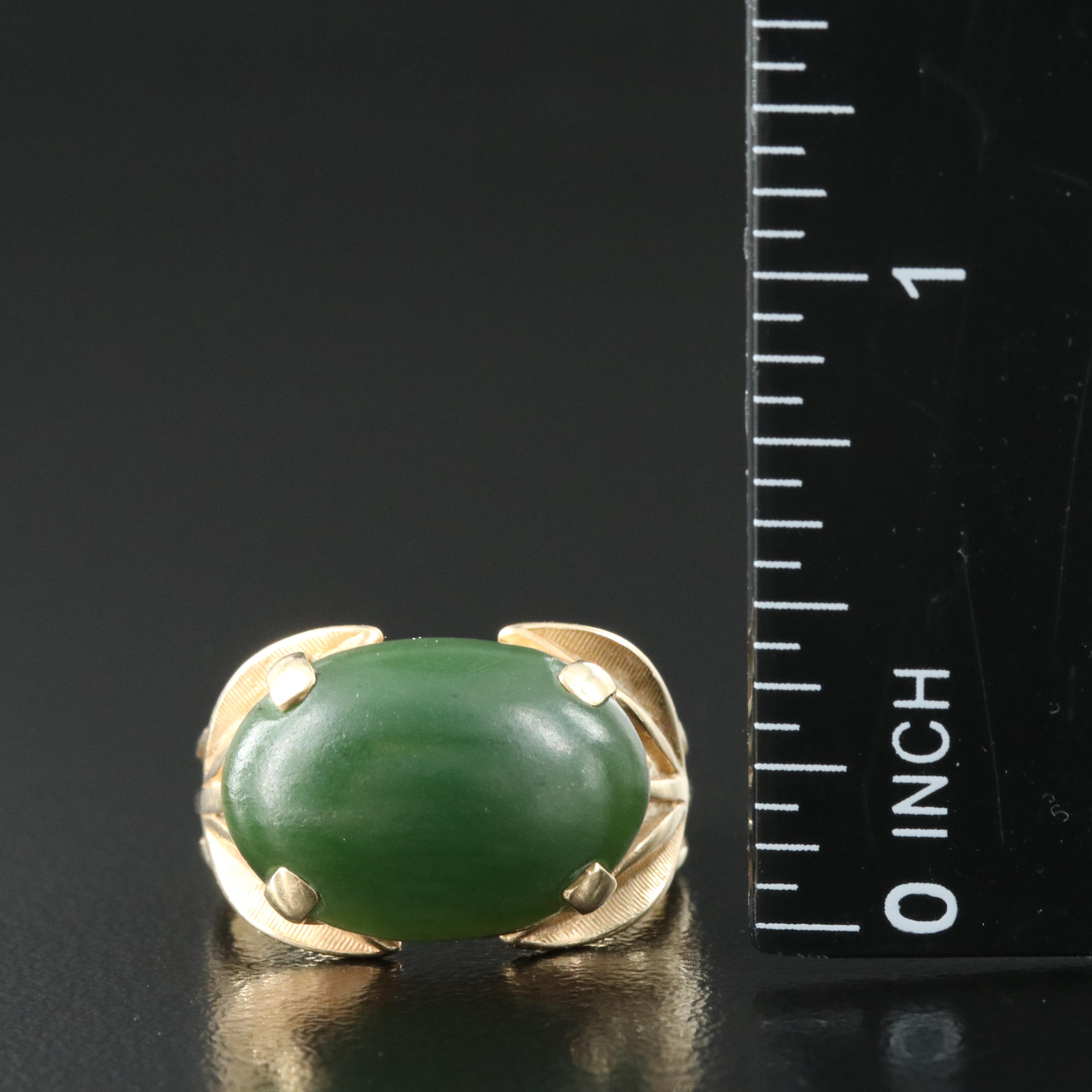 Vintage 14K Nephrite Ring