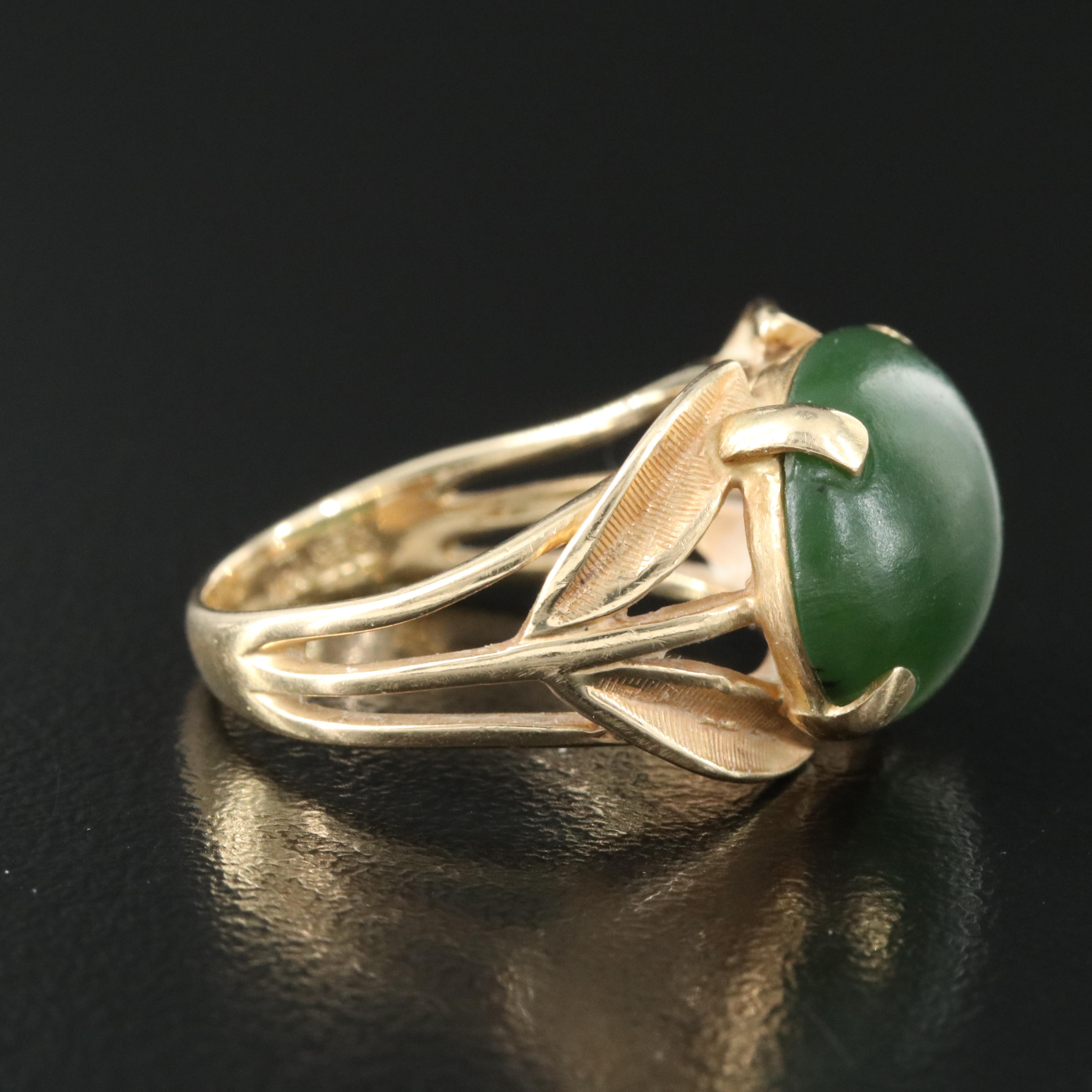 Vintage 14K Nephrite Ring