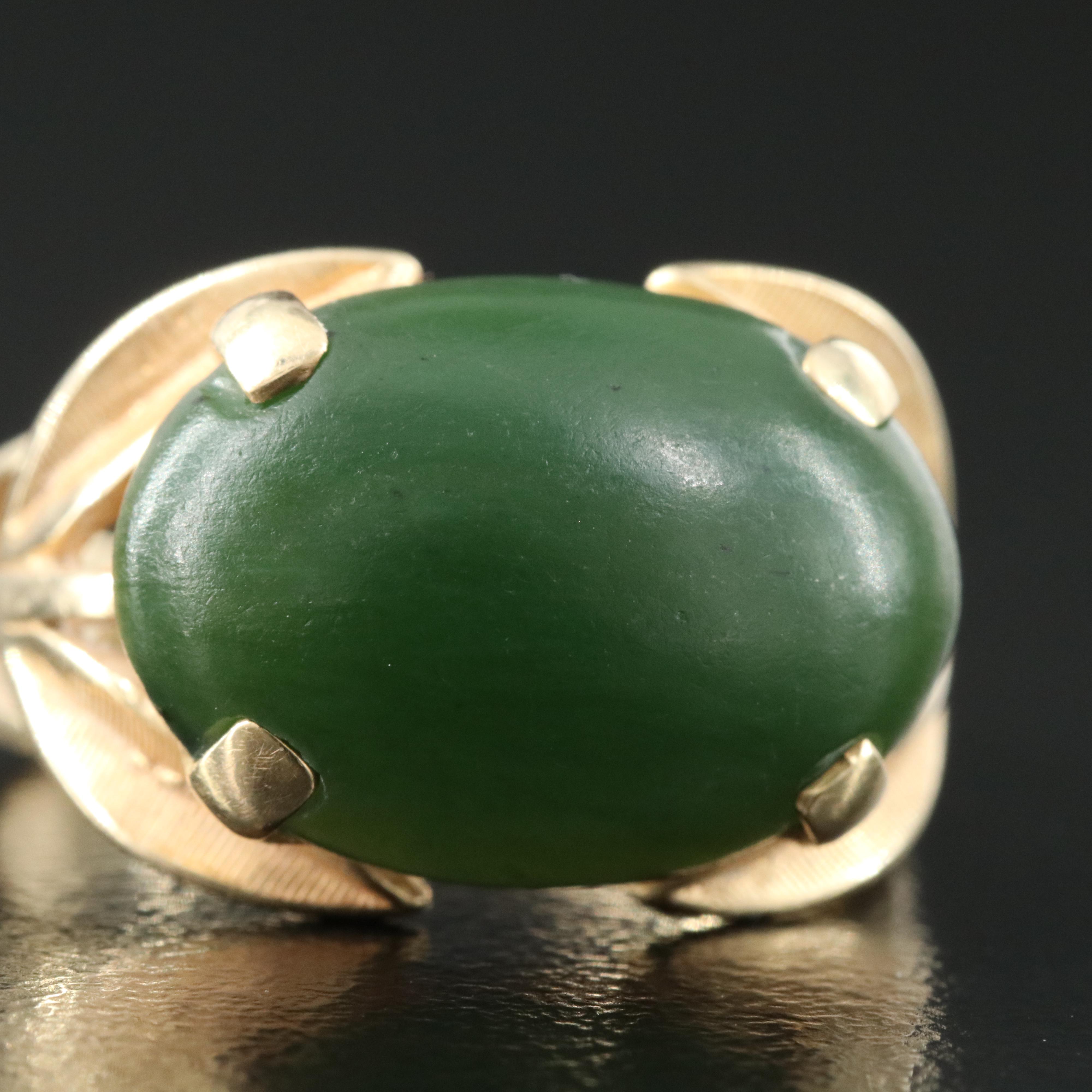 Vintage 14K Nephrite Ring