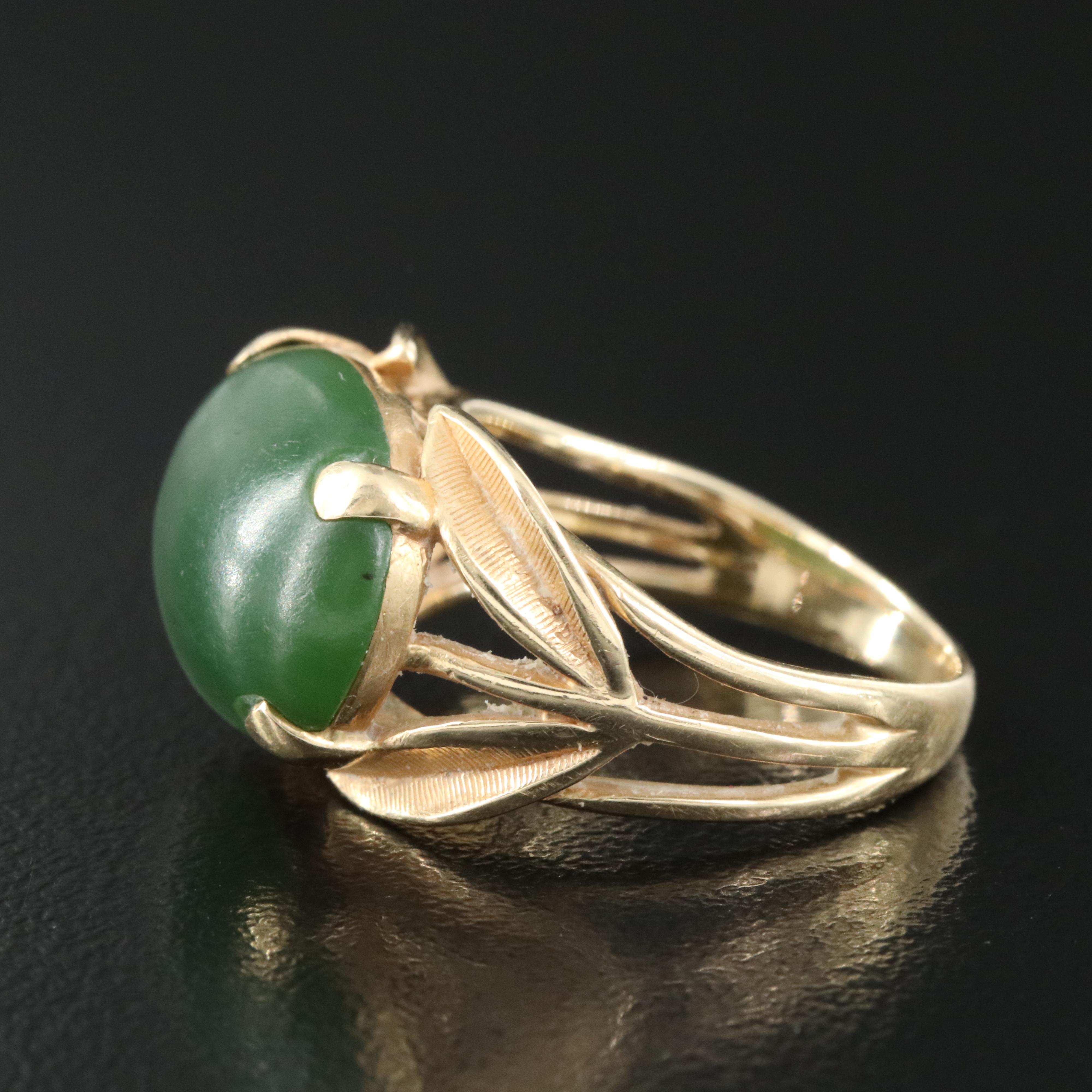 Vintage 14K Nephrite Ring