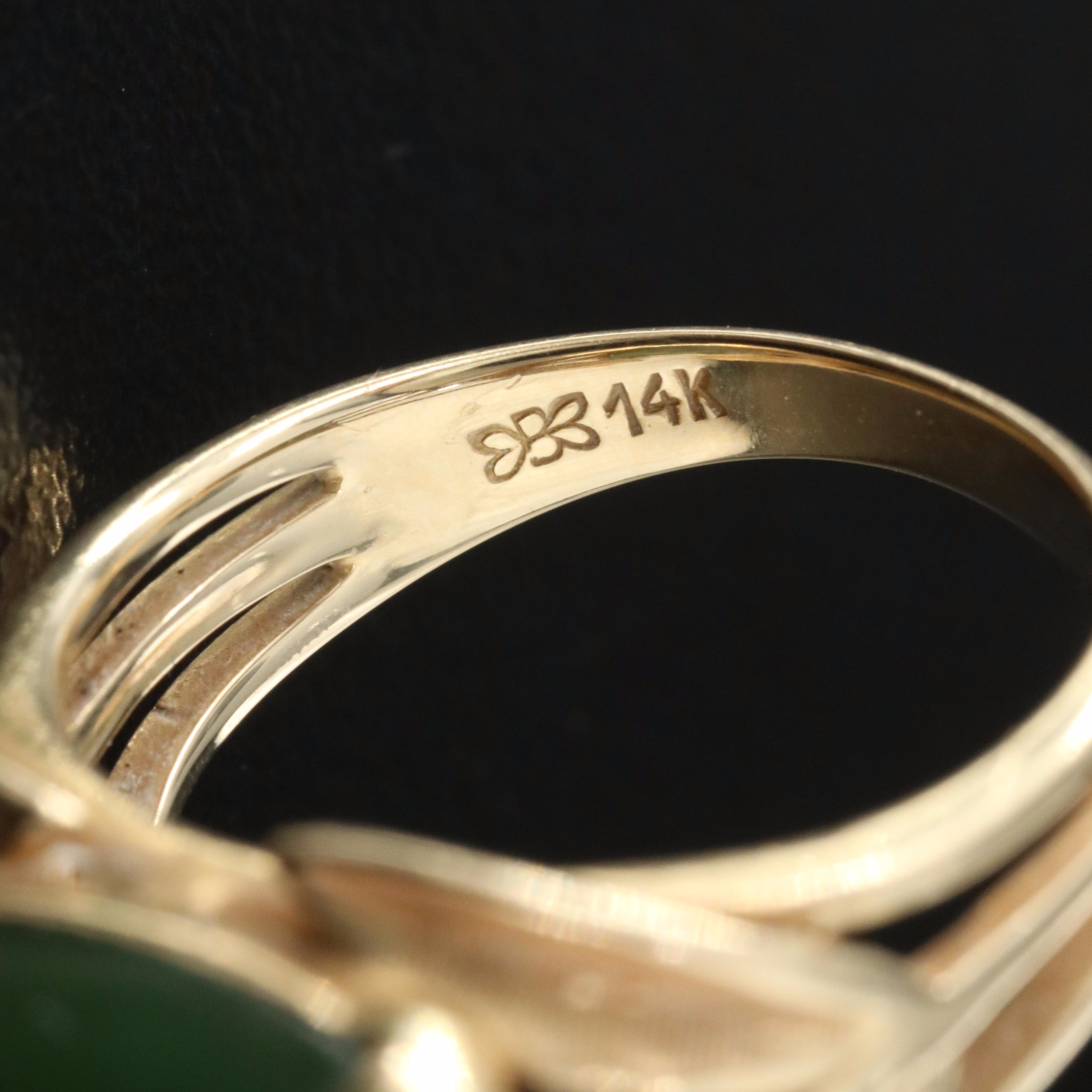 Vintage 14K Nephrite Ring