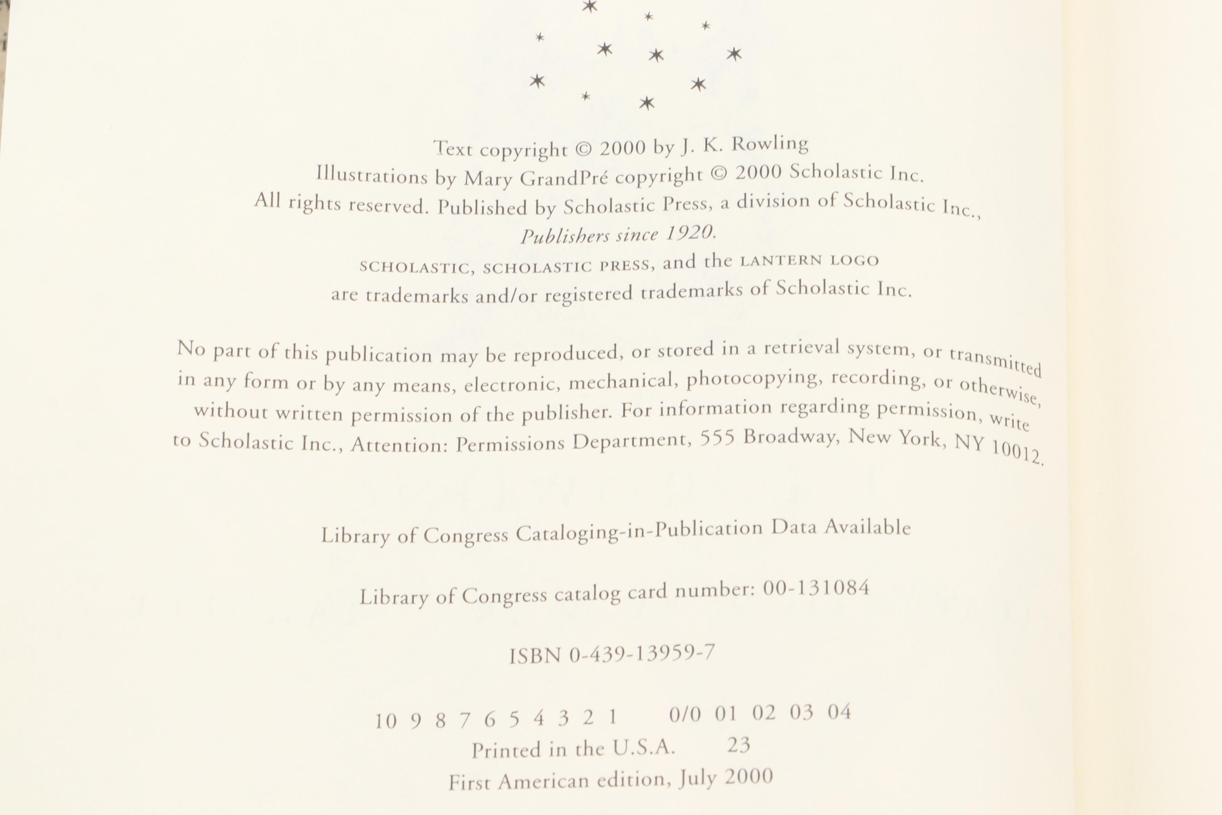 First American Edition "Harry Potter" Partial Series by J. K. Rowling