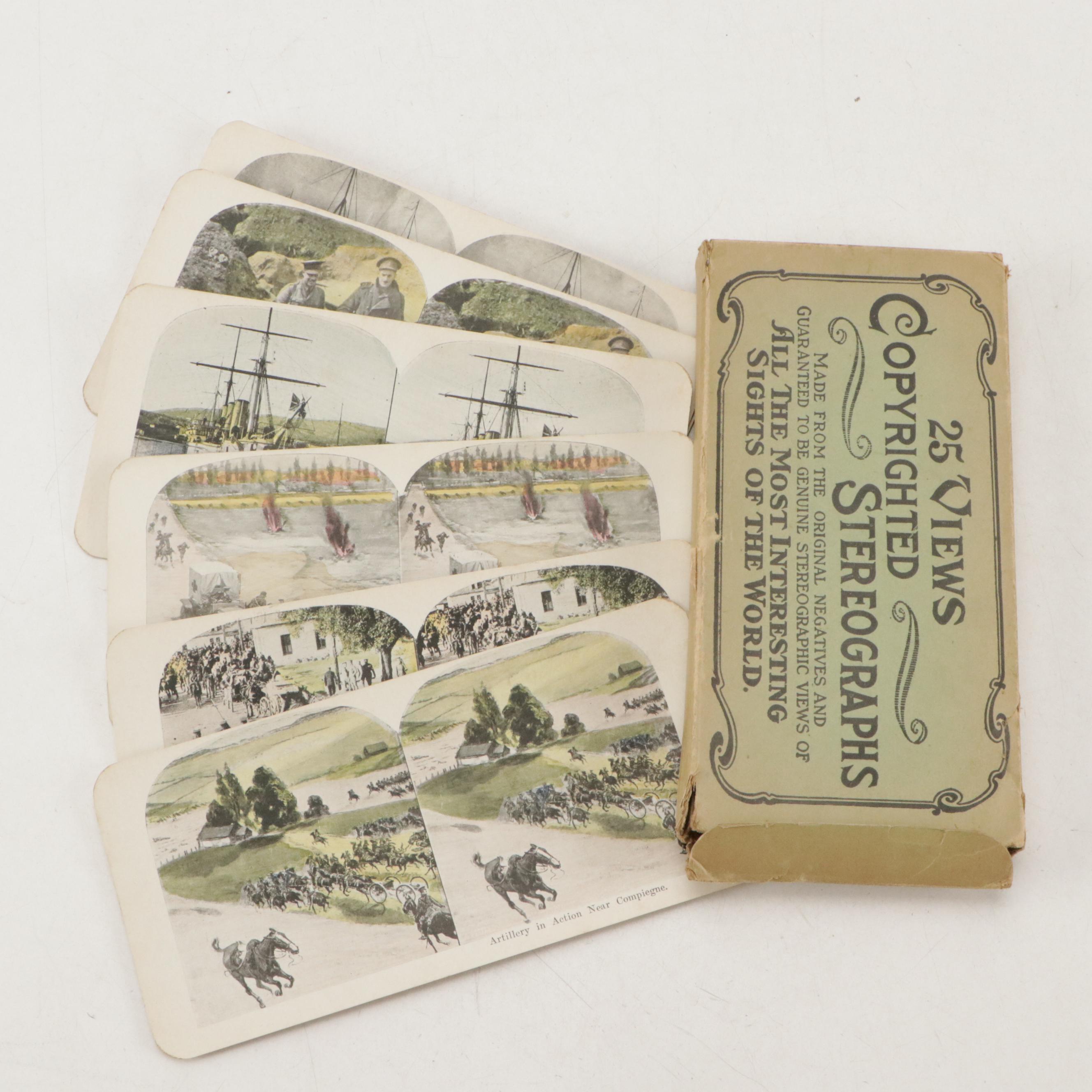 Photographs of Men, Women and Children with Stereoscope View Cards