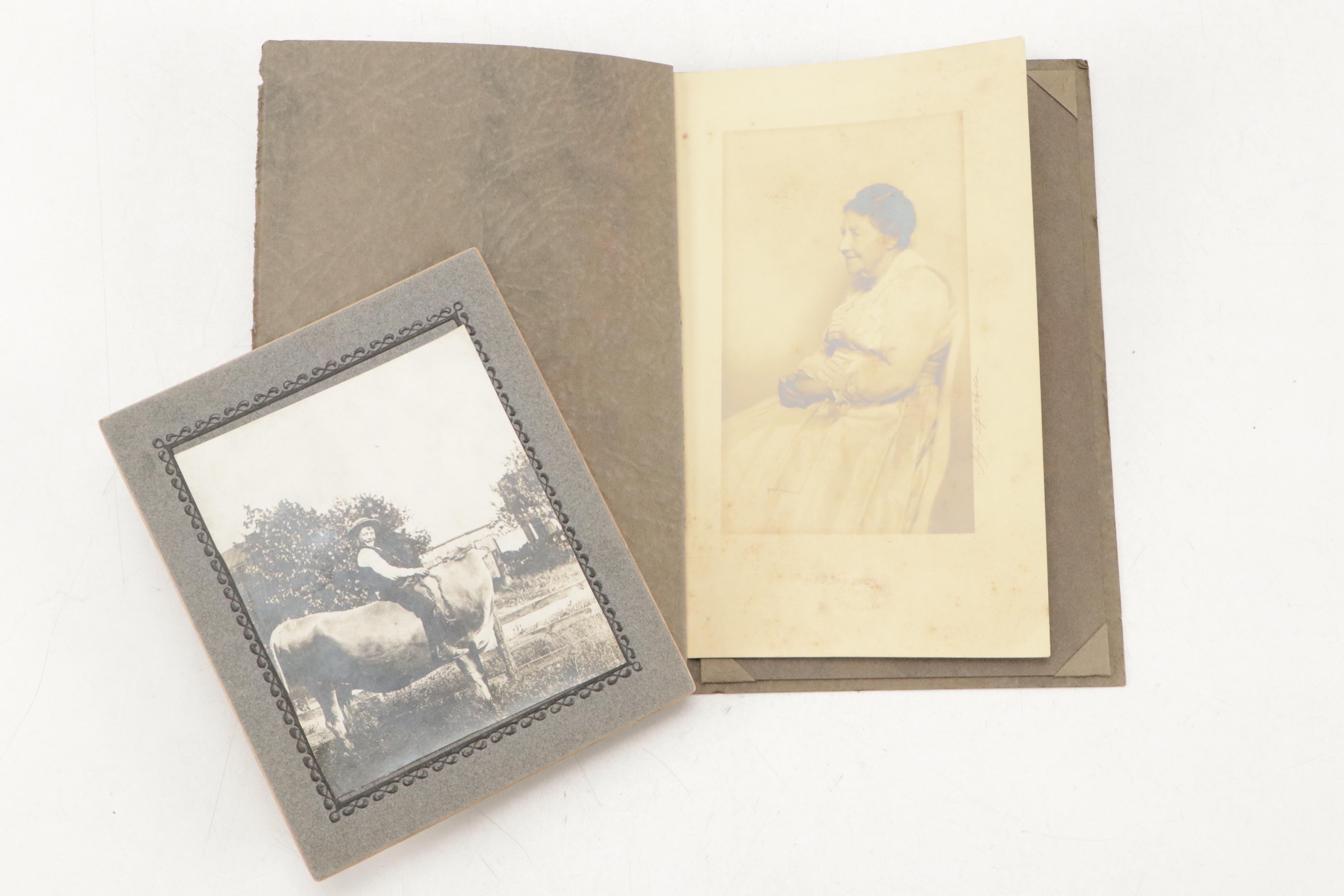 Photographs of Men, Women and Children with Stereoscope View Cards