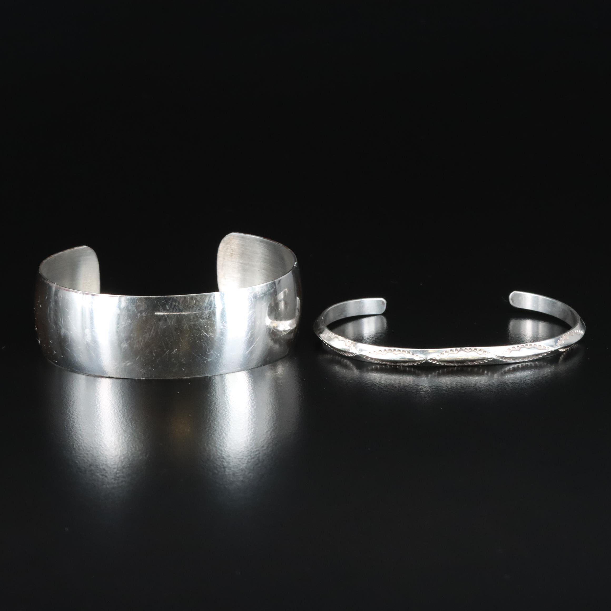 Sterling Cuff Bracelets Including Danecraft