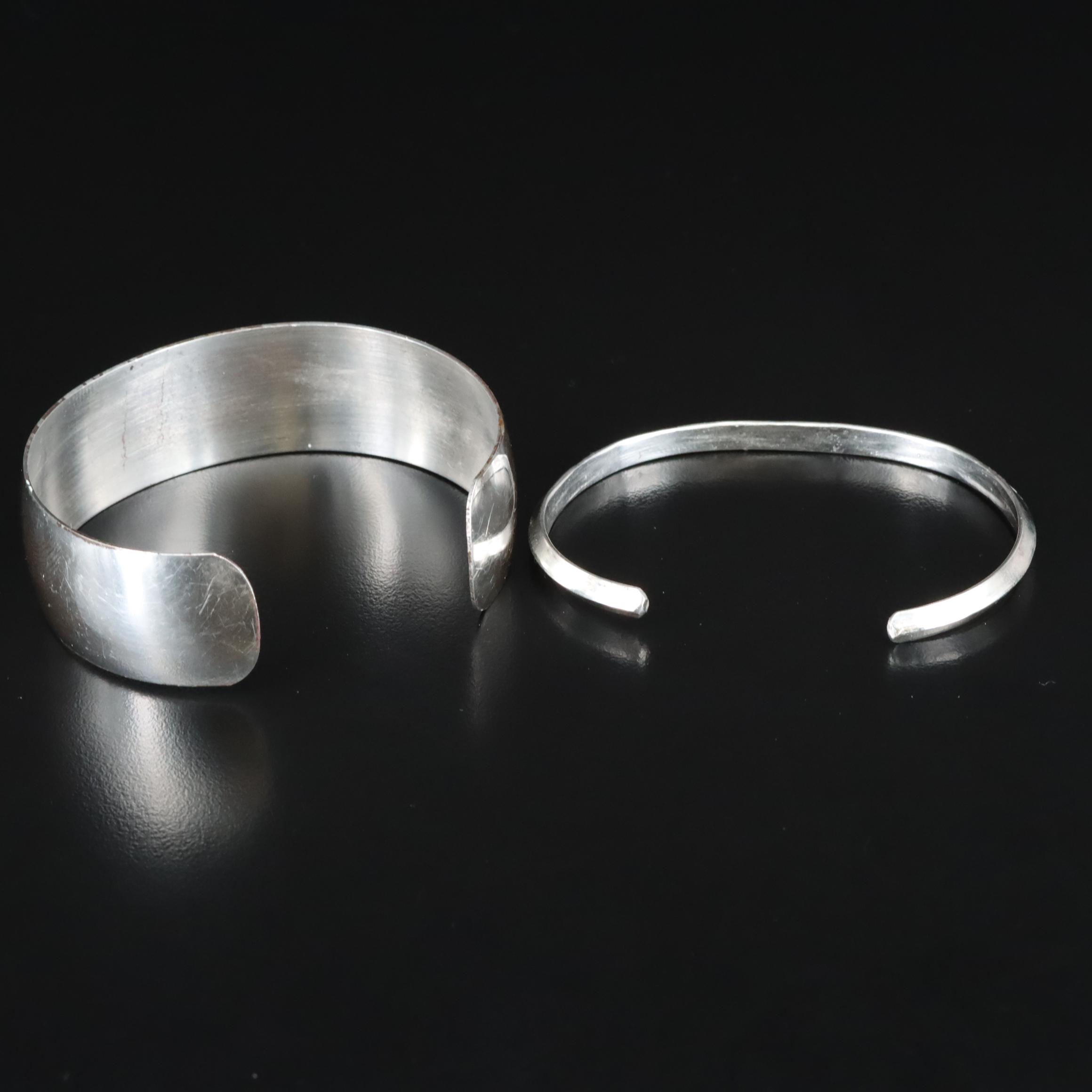 Sterling Cuff Bracelets Including Danecraft