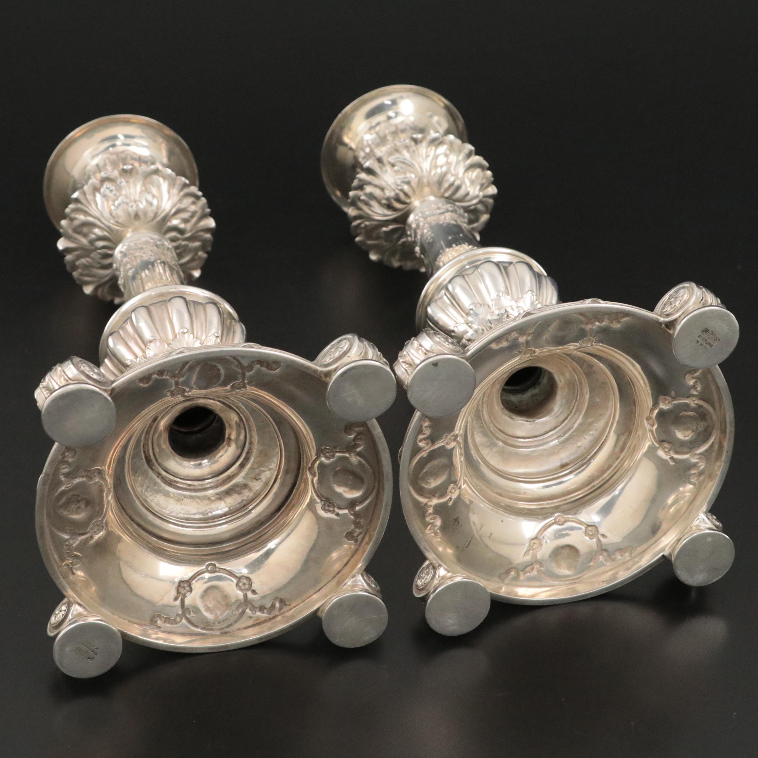 Gorham Ornate Neoclassical Sterling Silver Candlesticks