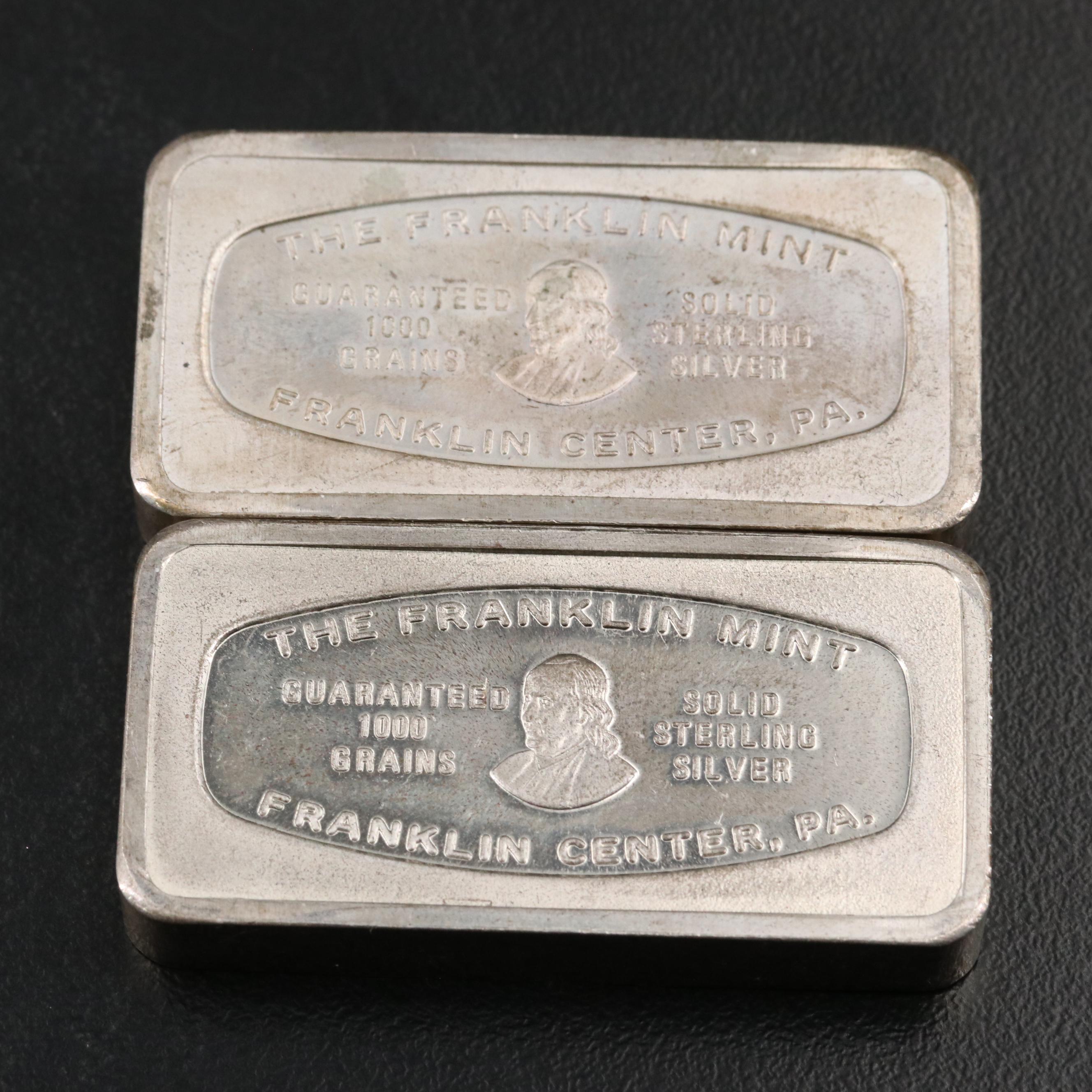 Four Franklin Mint Sterling Silver Ingots