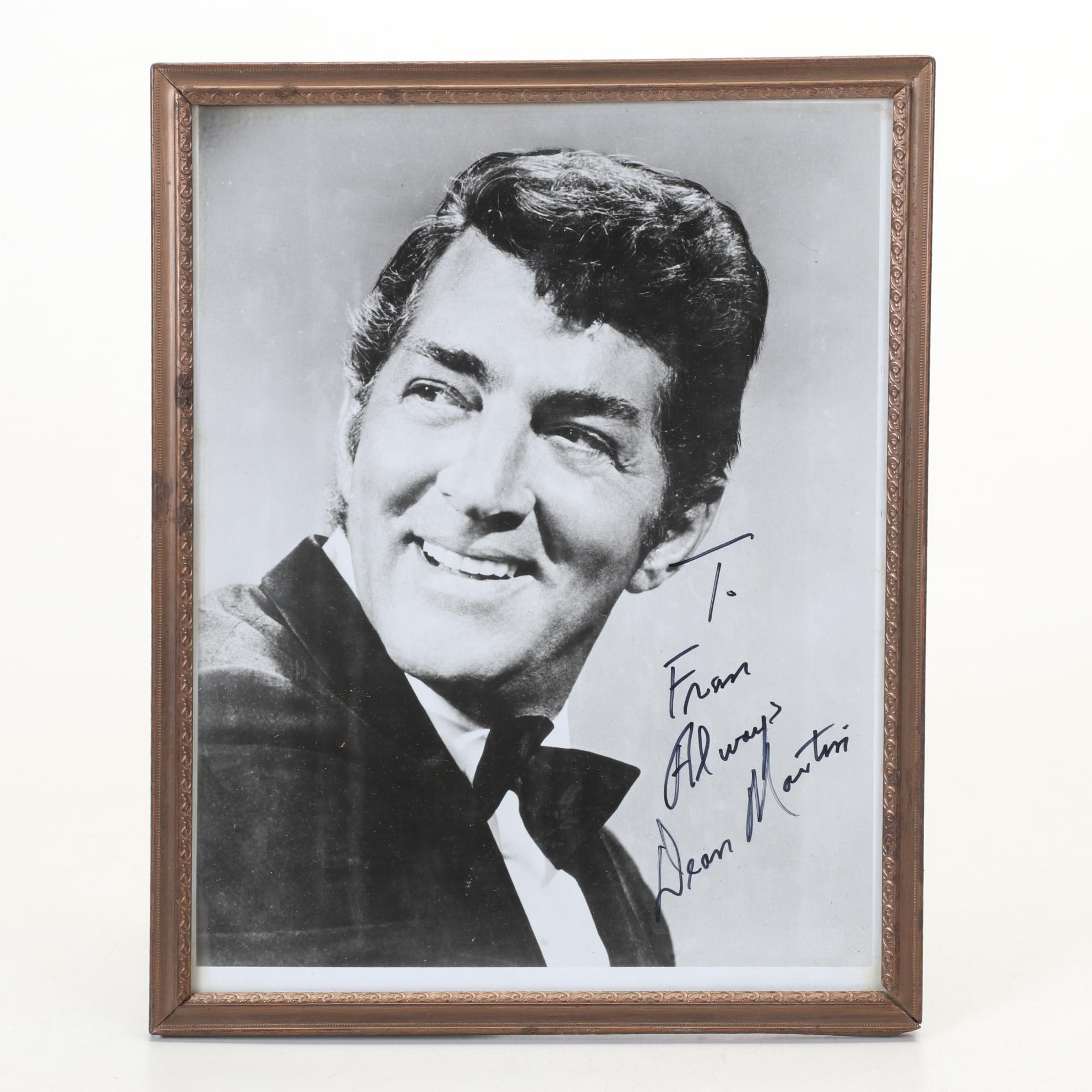 Dean Martin Promotional Black and White Headshot Framed