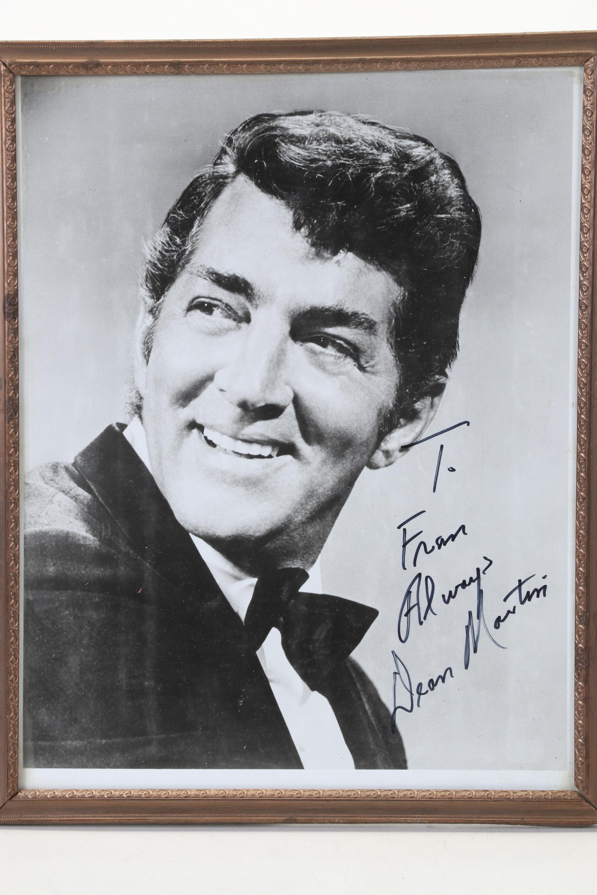 Dean Martin Promotional Black and White Headshot Framed