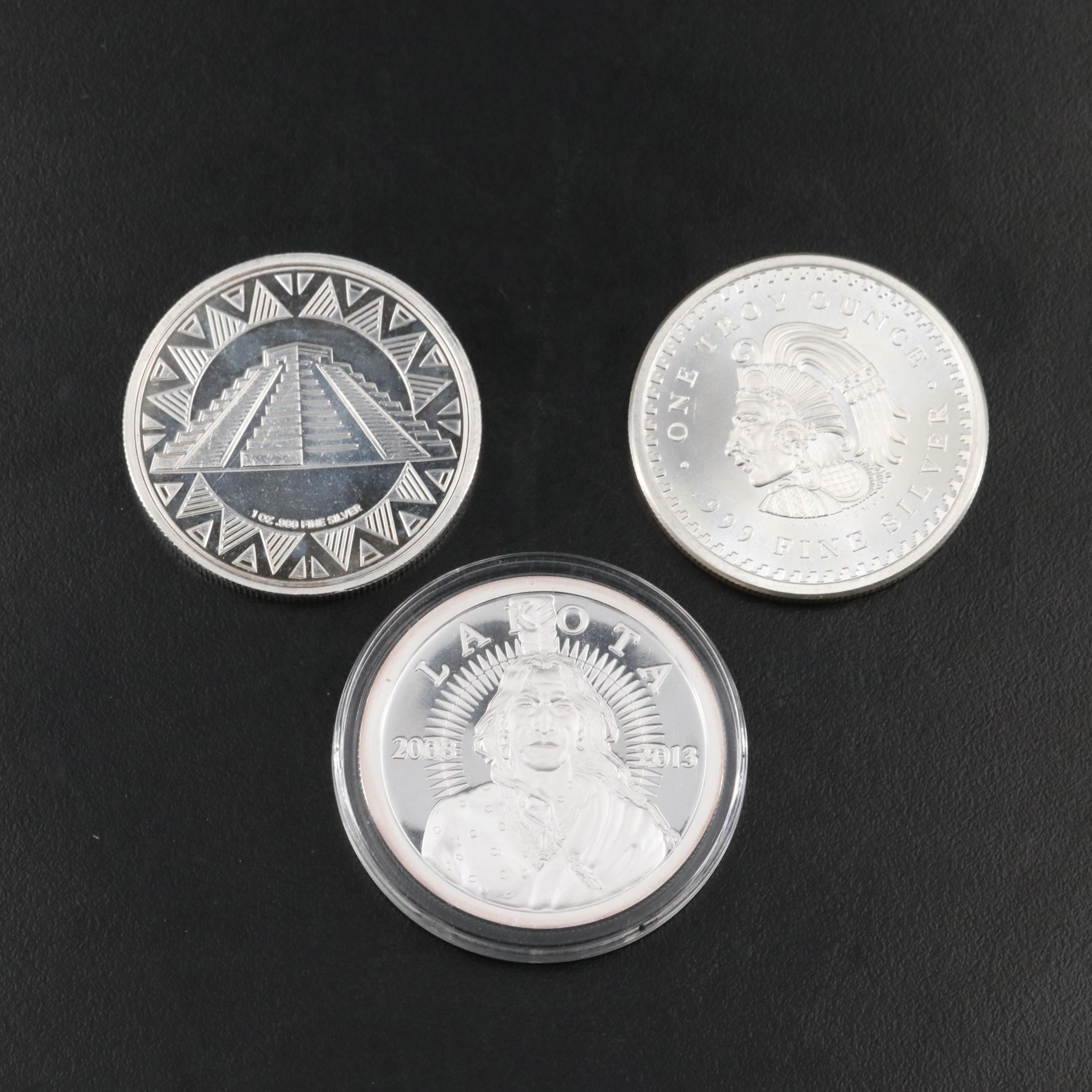 Three 1-Oz. Fine Silver Rounds