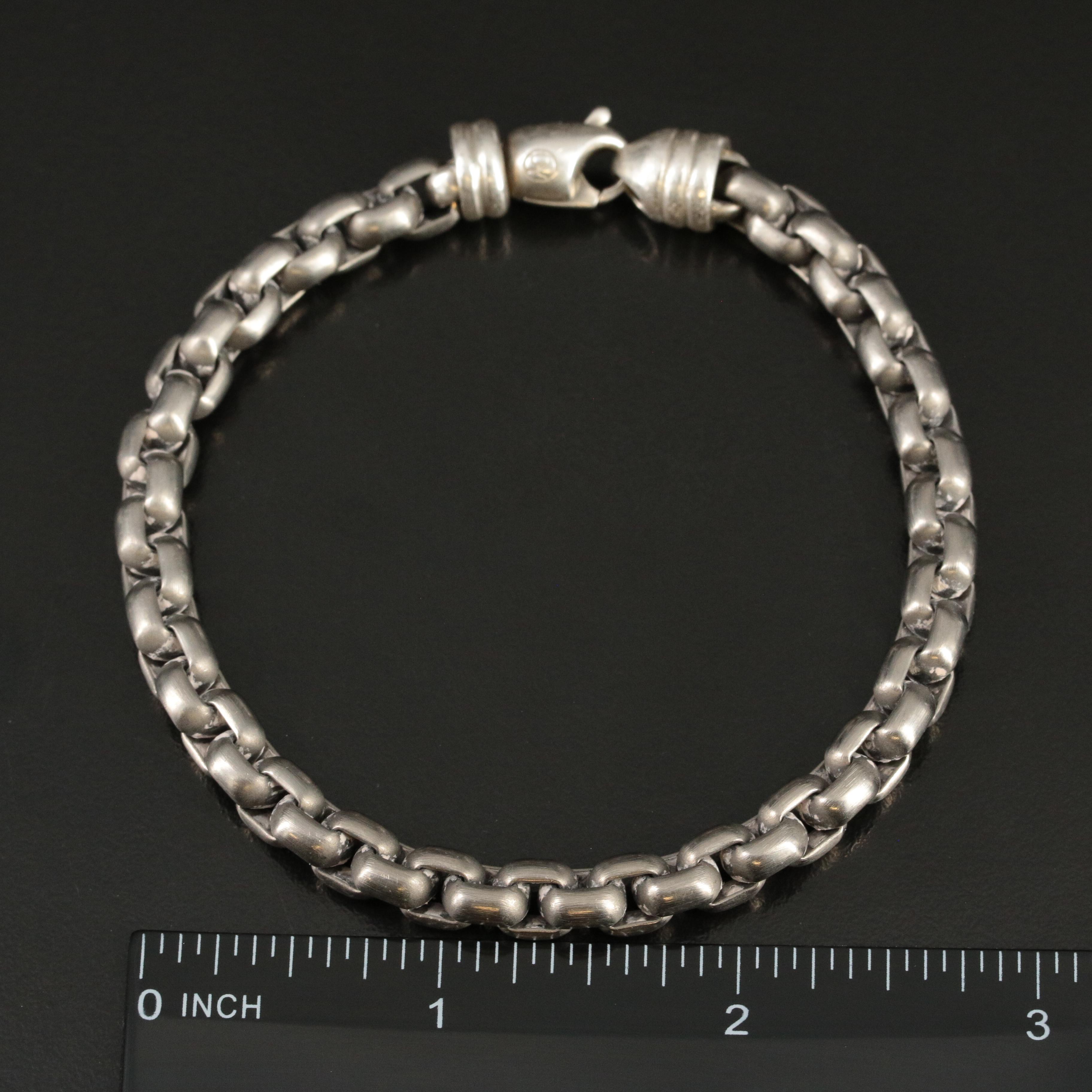David Yurman Titanium Box Chain Bracelet
