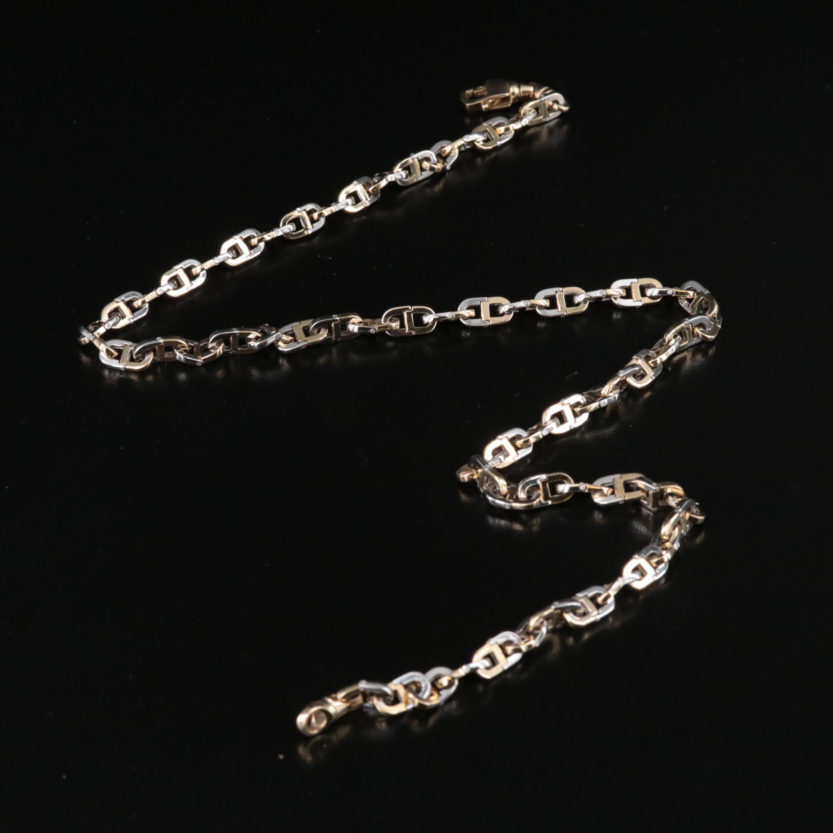 14K Two-Tone Fancy Mariner Chain Necklace