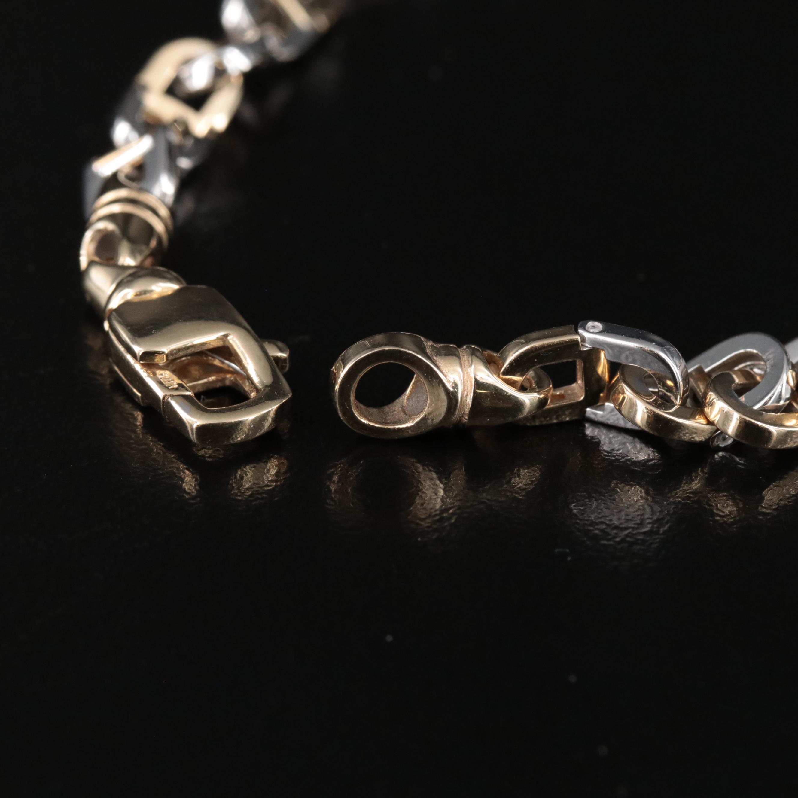 14K Two-Tone Fancy Mariner Chain Necklace