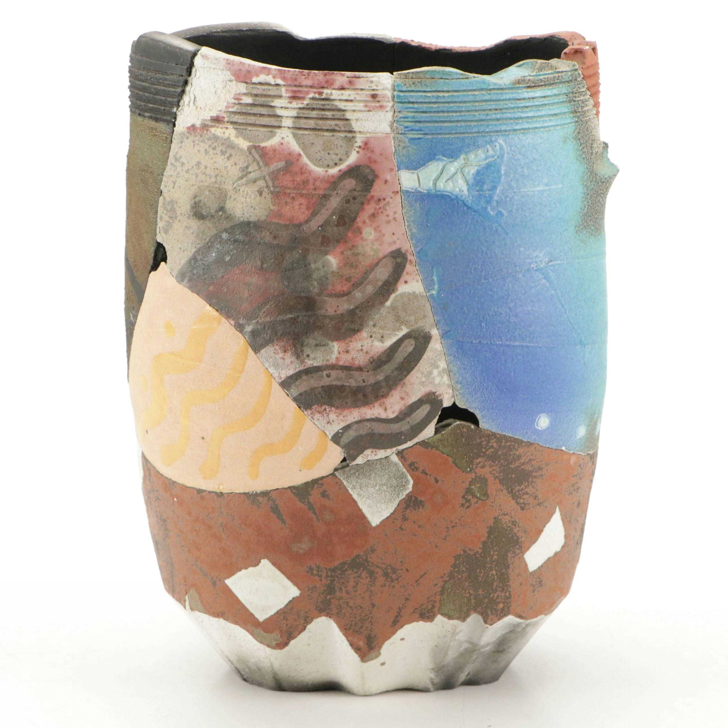 Patrick Shia Crabb Pieced Art Pottery Vase