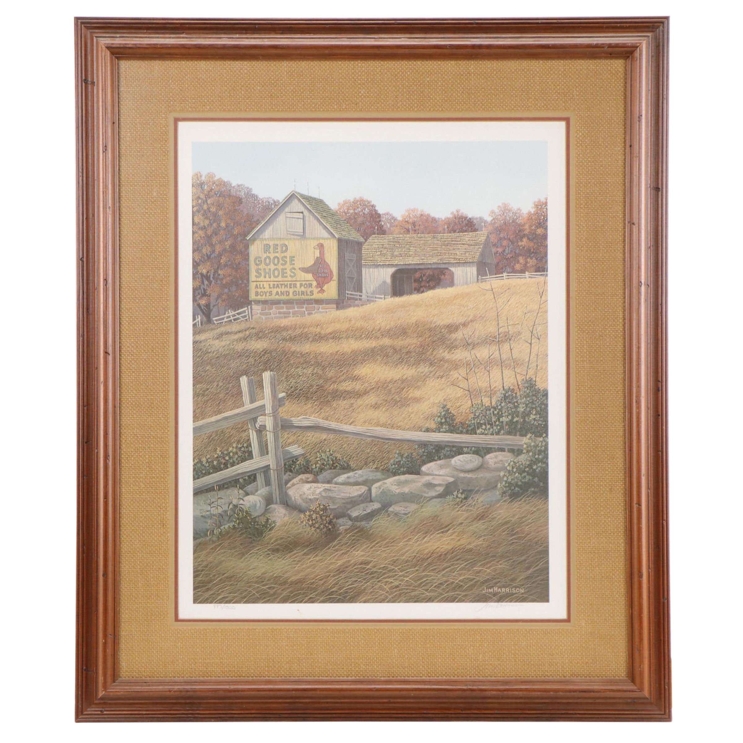 Jim Harrison Offset Lithograph "Red Goose Shoes"