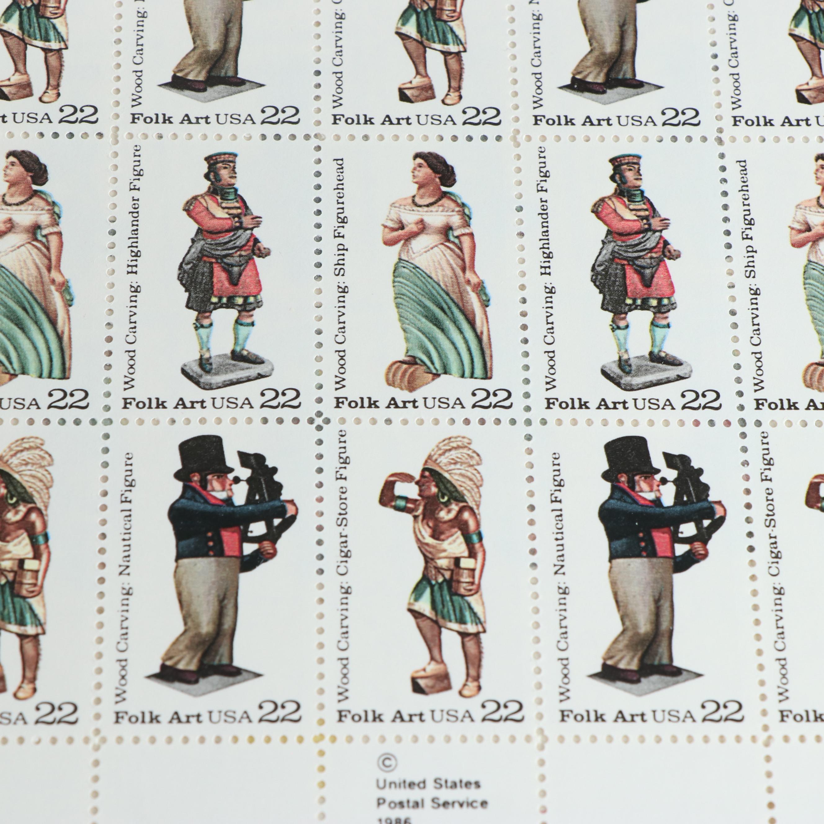 Forty Mint Sheet Files for Postage Stamp Sheets, 60s to 80s