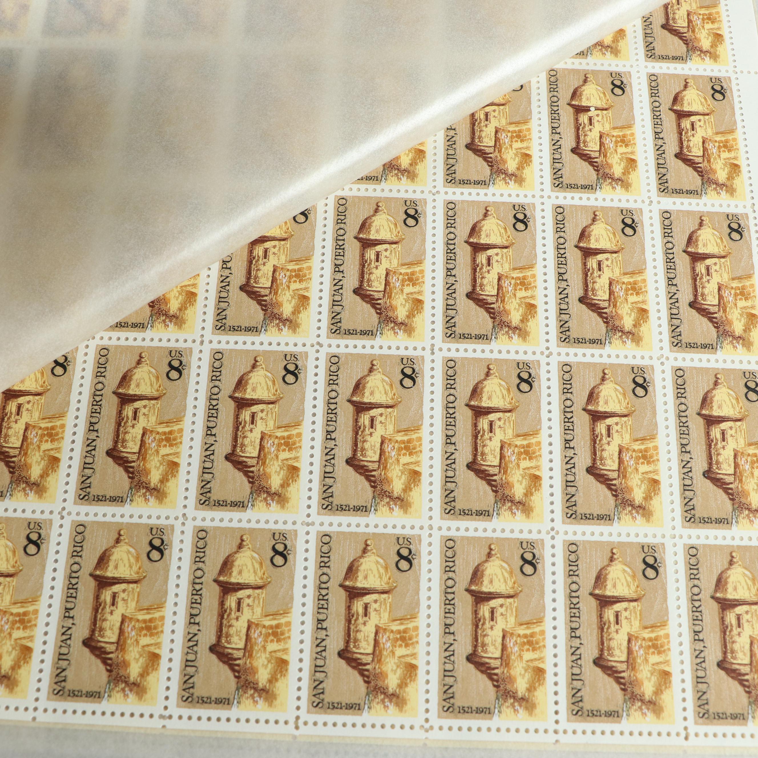 Forty Mint Sheet Files for Postage Stamp Sheets, 60s to 80s