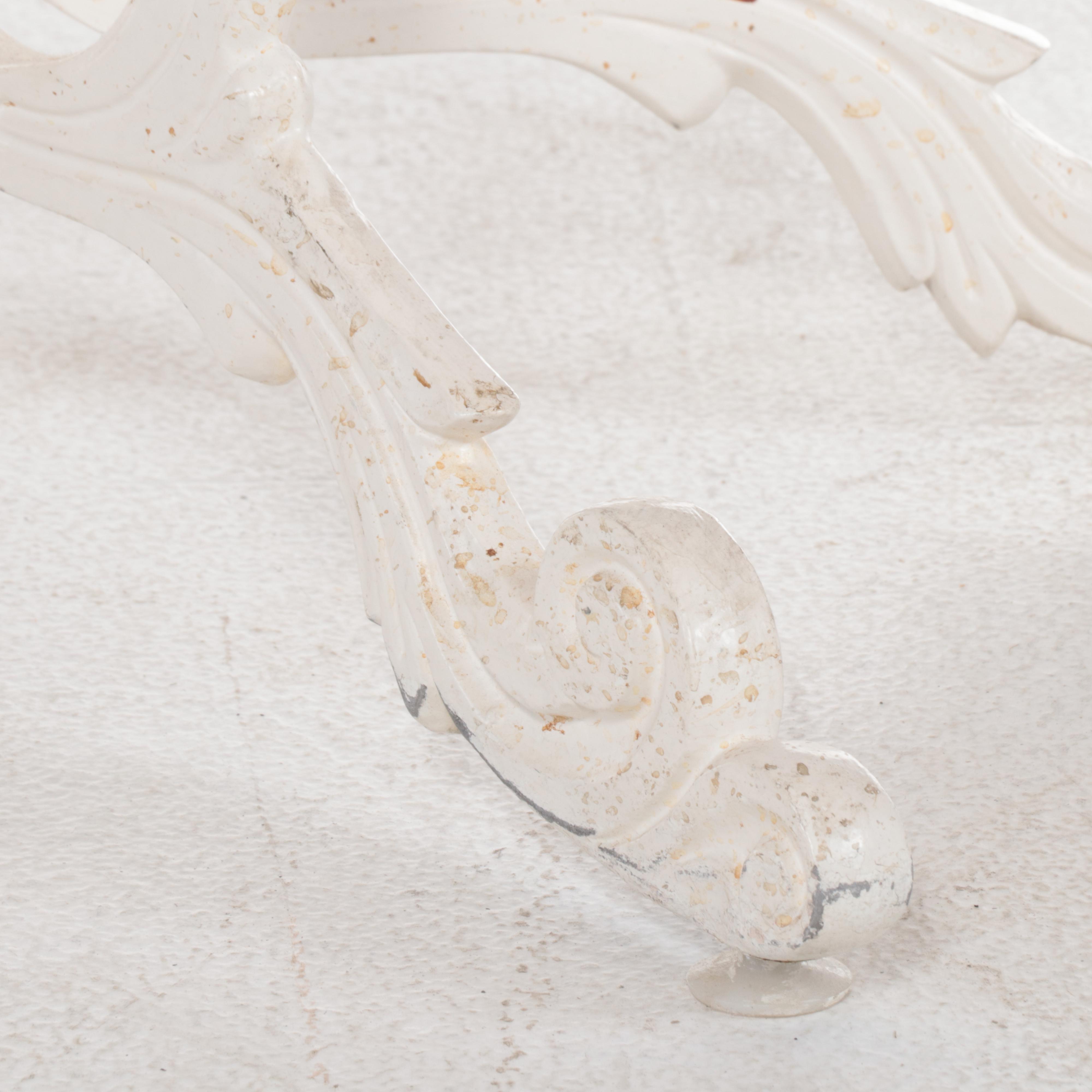 Victorian Style Cast Metal Patio Dining Set with Stone Top, Mid to Late 20th C.