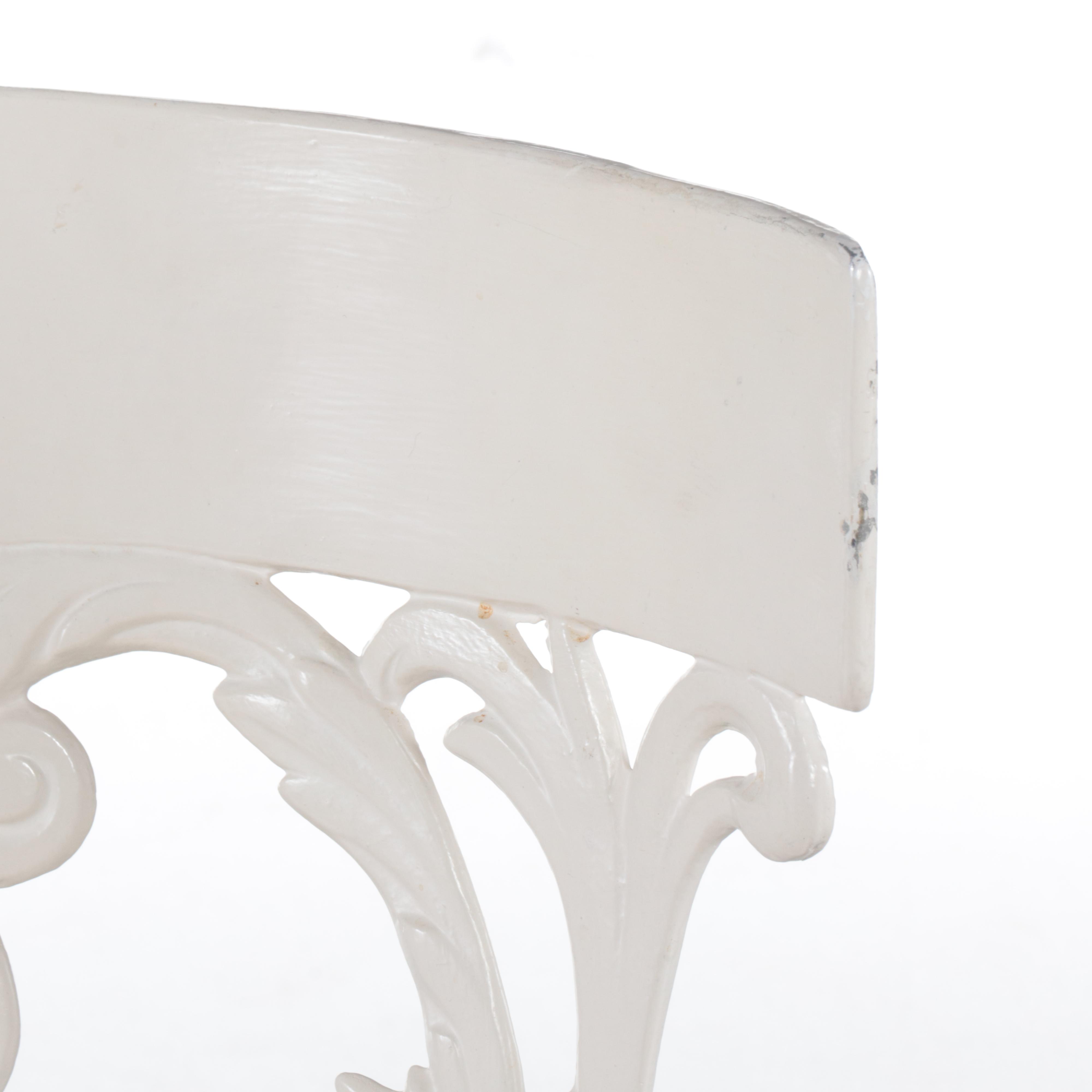 Victorian Style Cast Metal Patio Dining Set with Stone Top, Mid to Late 20th C.