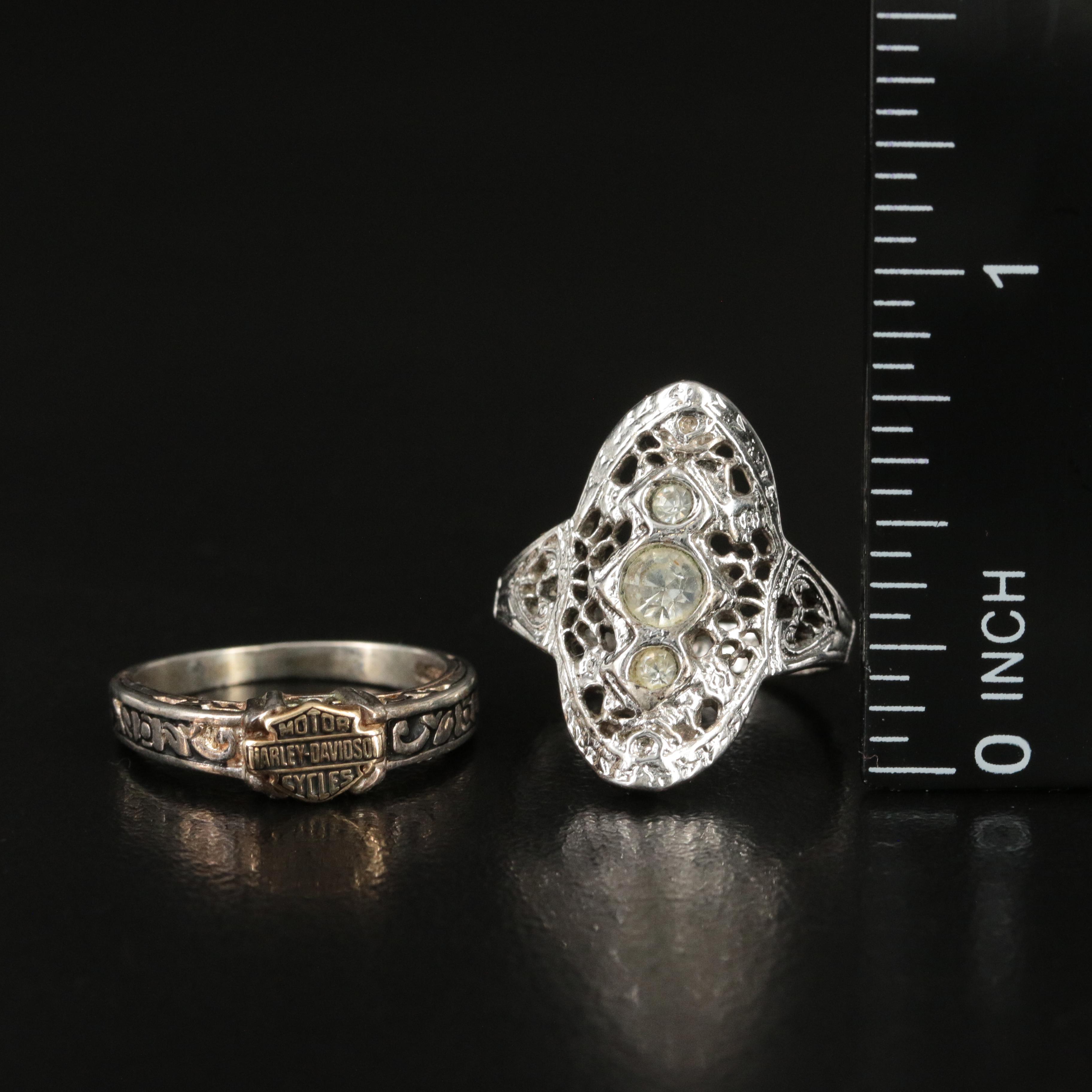 Sterling Ring Assortment Including 10K Accent, Pearl and CZ