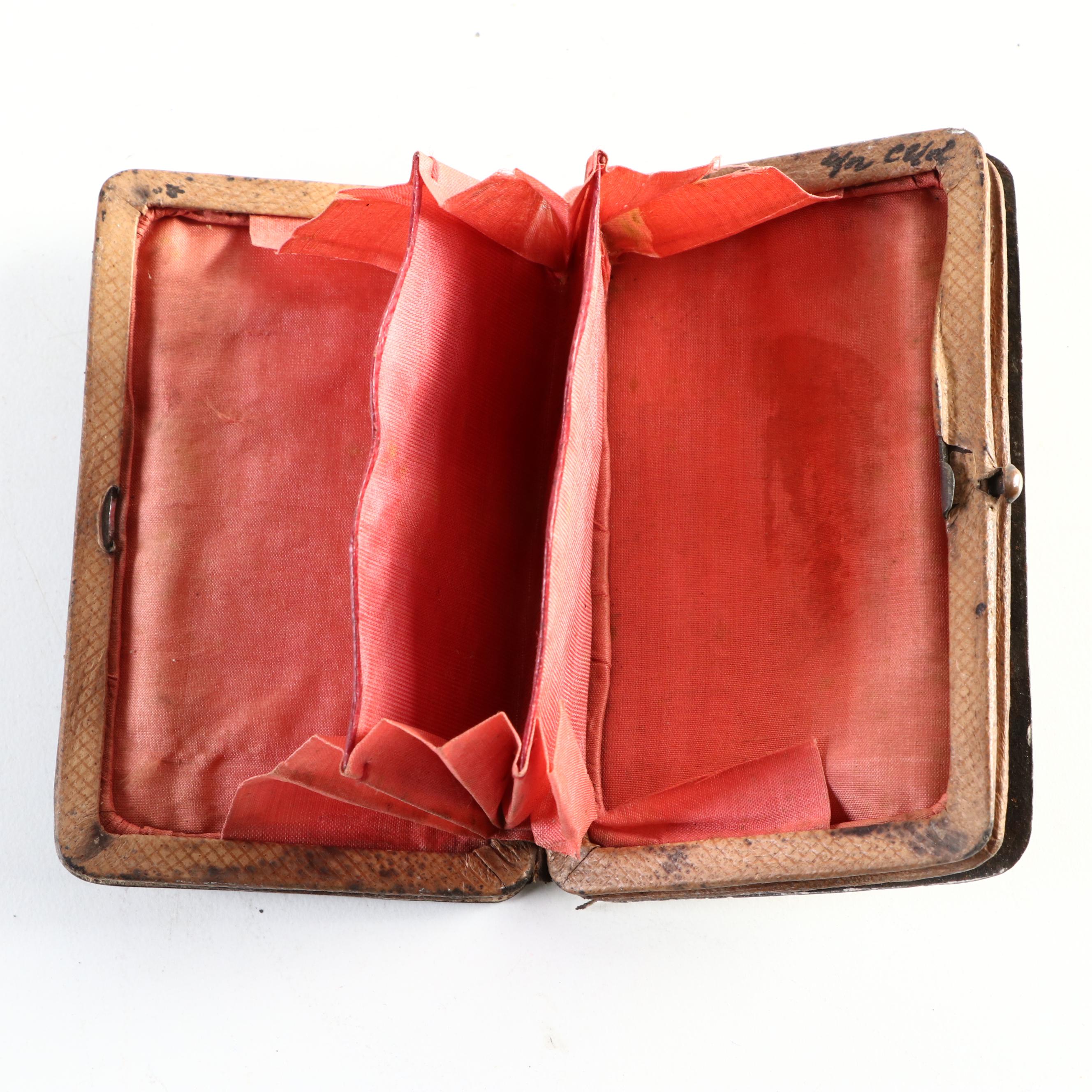 Hand-Painted Embossed Metal French Souvenir Wallet, Early 20th Century