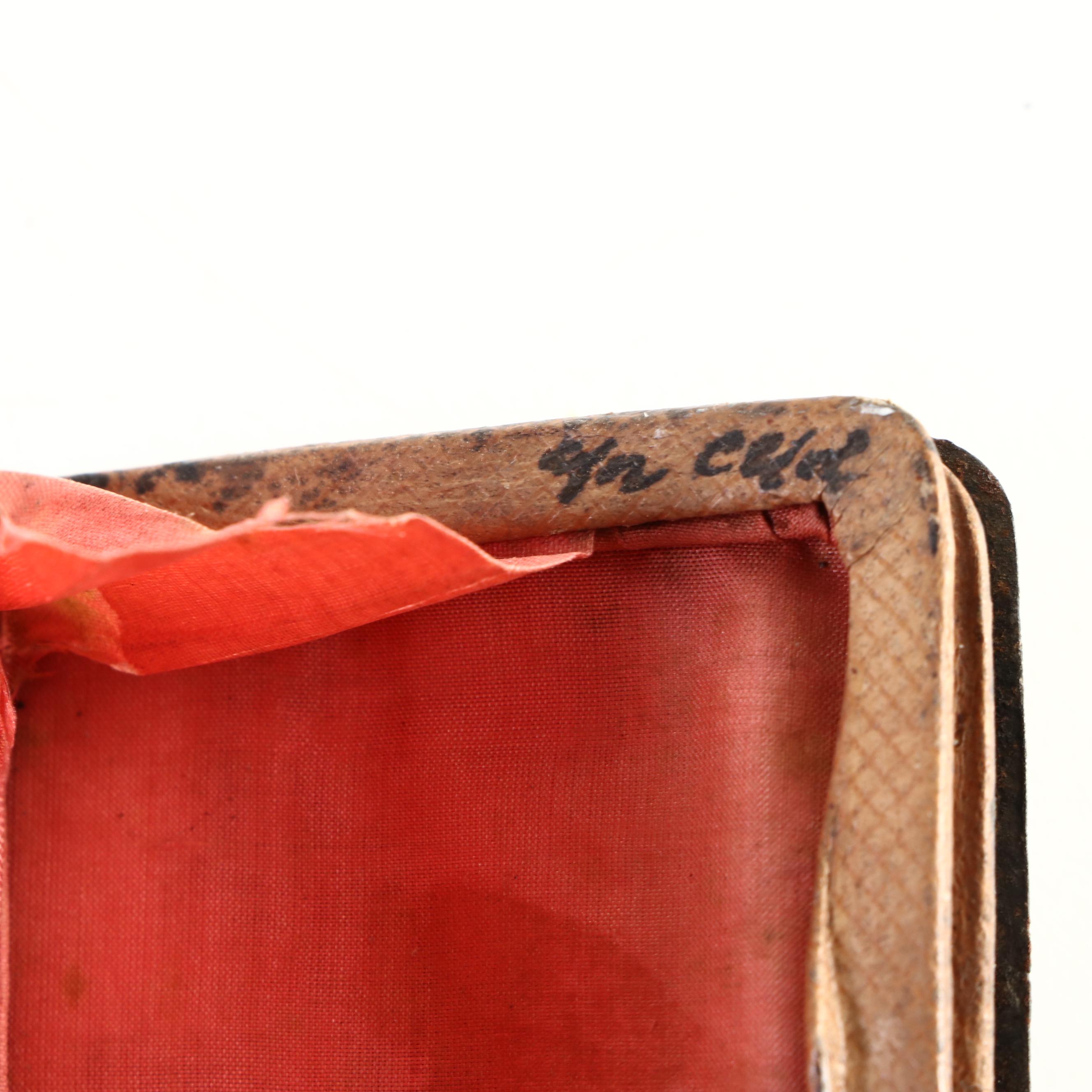 Hand-Painted Embossed Metal French Souvenir Wallet, Early 20th Century