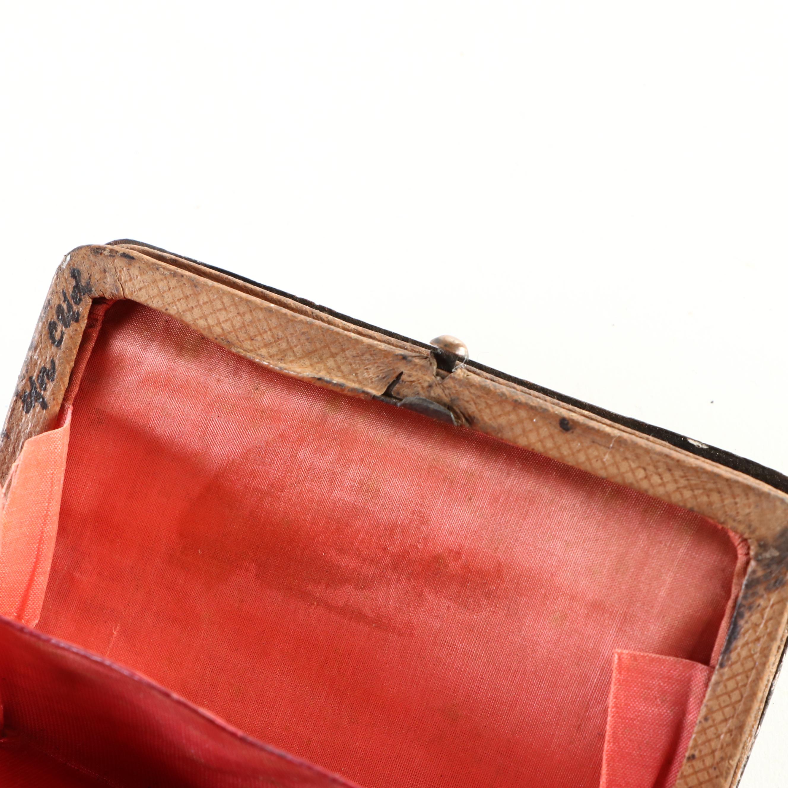 Hand-Painted Embossed Metal French Souvenir Wallet, Early 20th Century