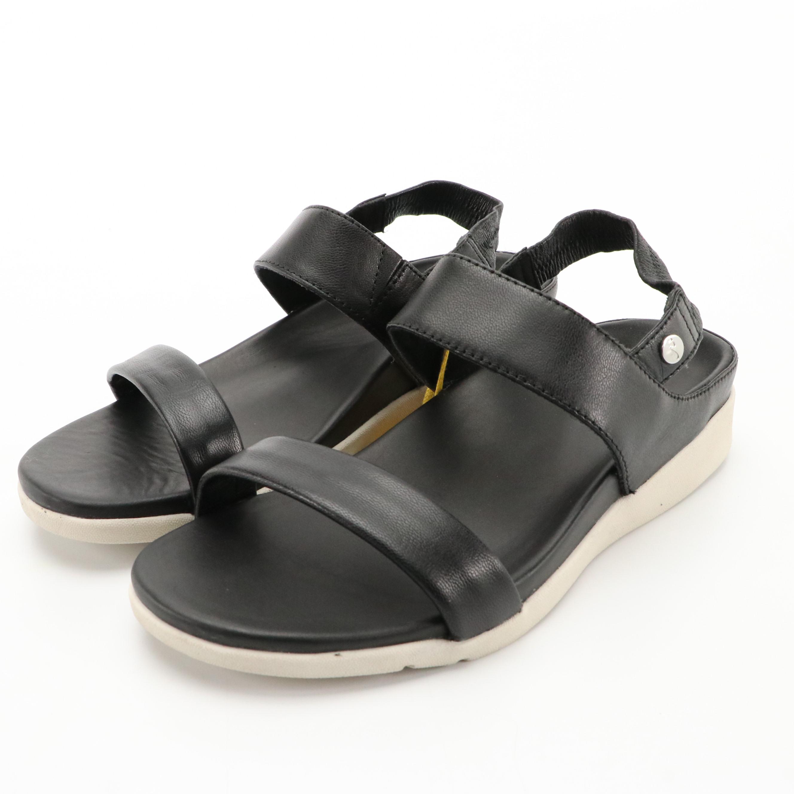 Strive Isla Black Leather Walking Sandals, New in Boxes