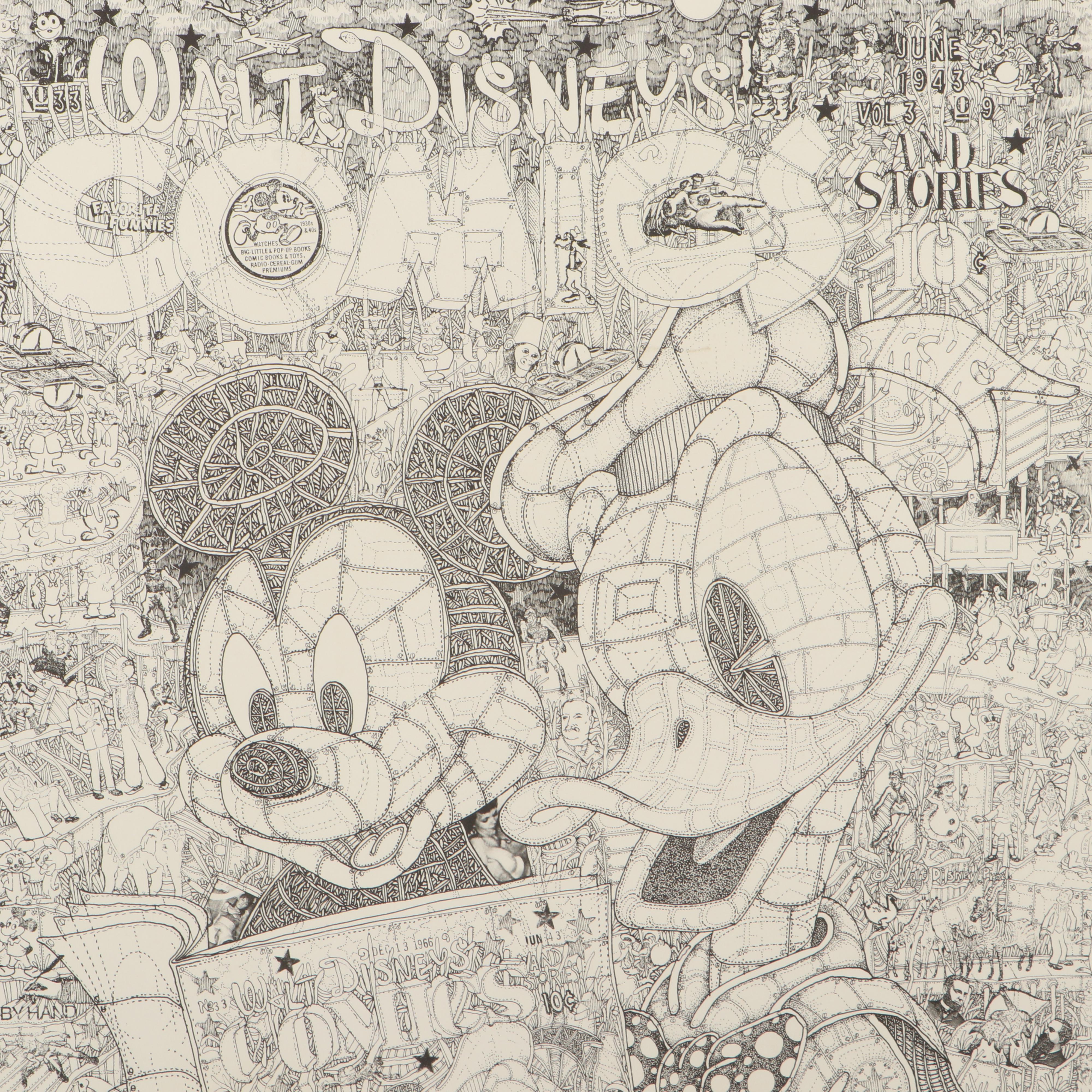 John Joseph Fawcett Lithograph Disney Comics Poster