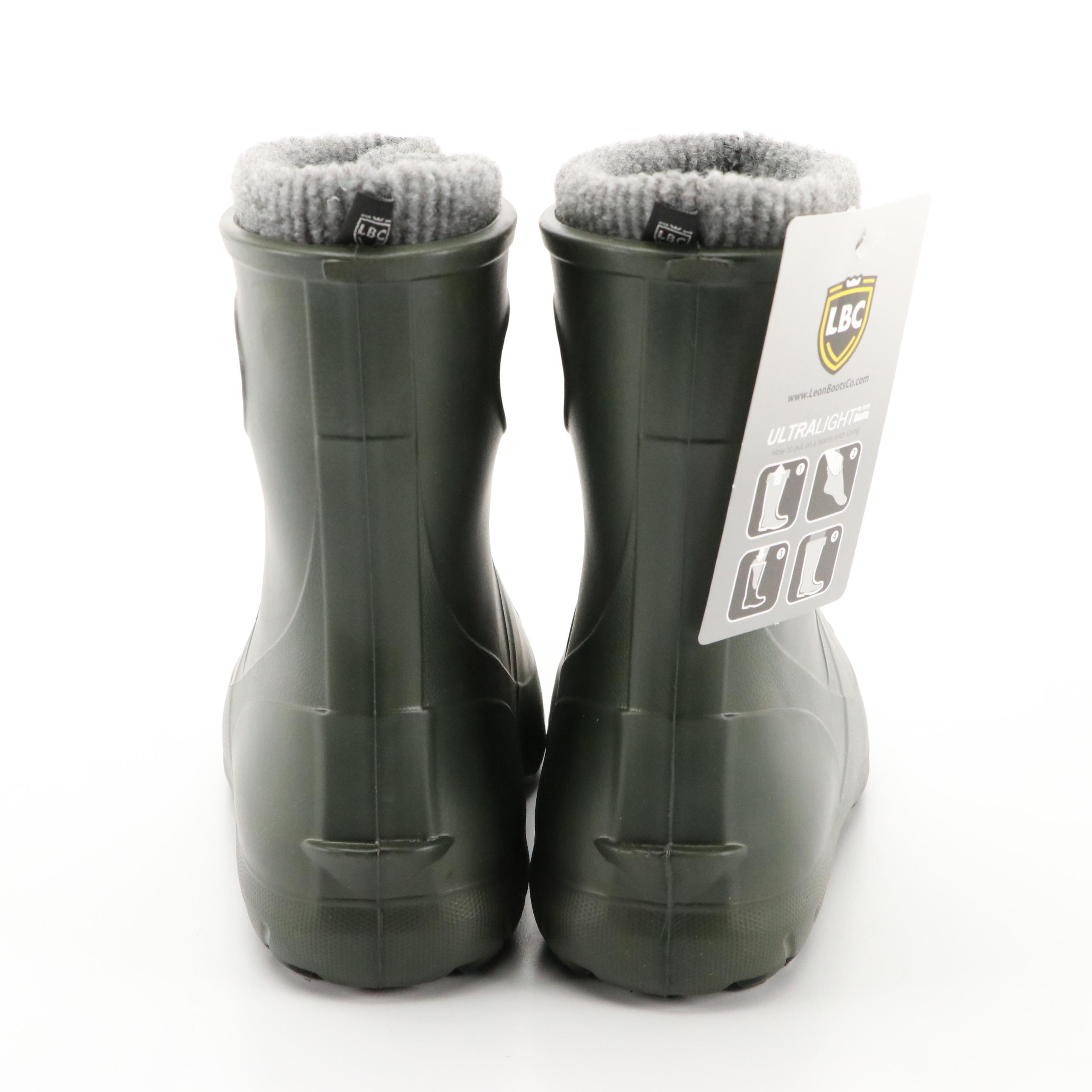 Leon Boots Co. Garden Ankle Ultralight Boots in Green with Boxes, NWT