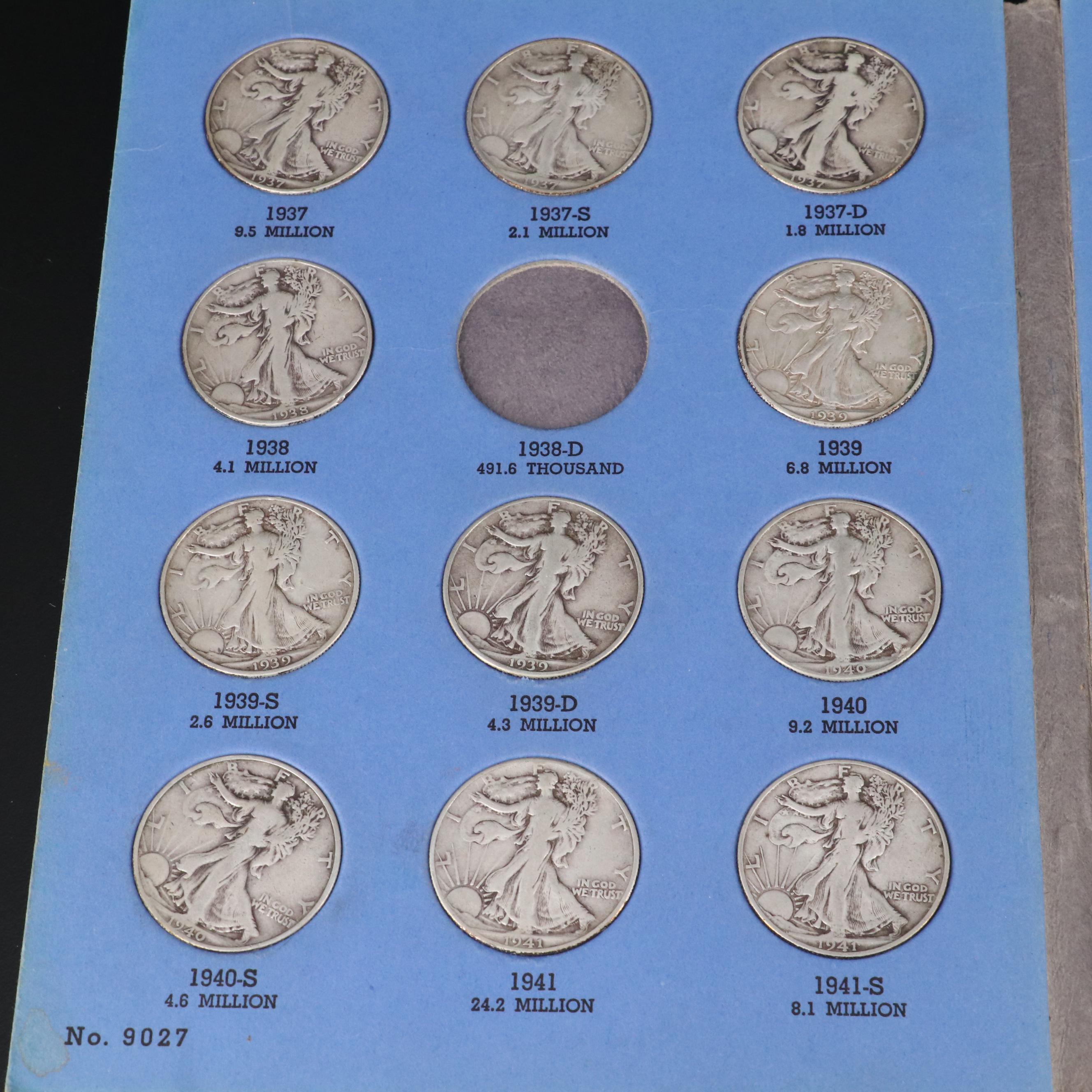 Whitman Binder of Walking Liberty Half Dollars, 1937 to 1947
