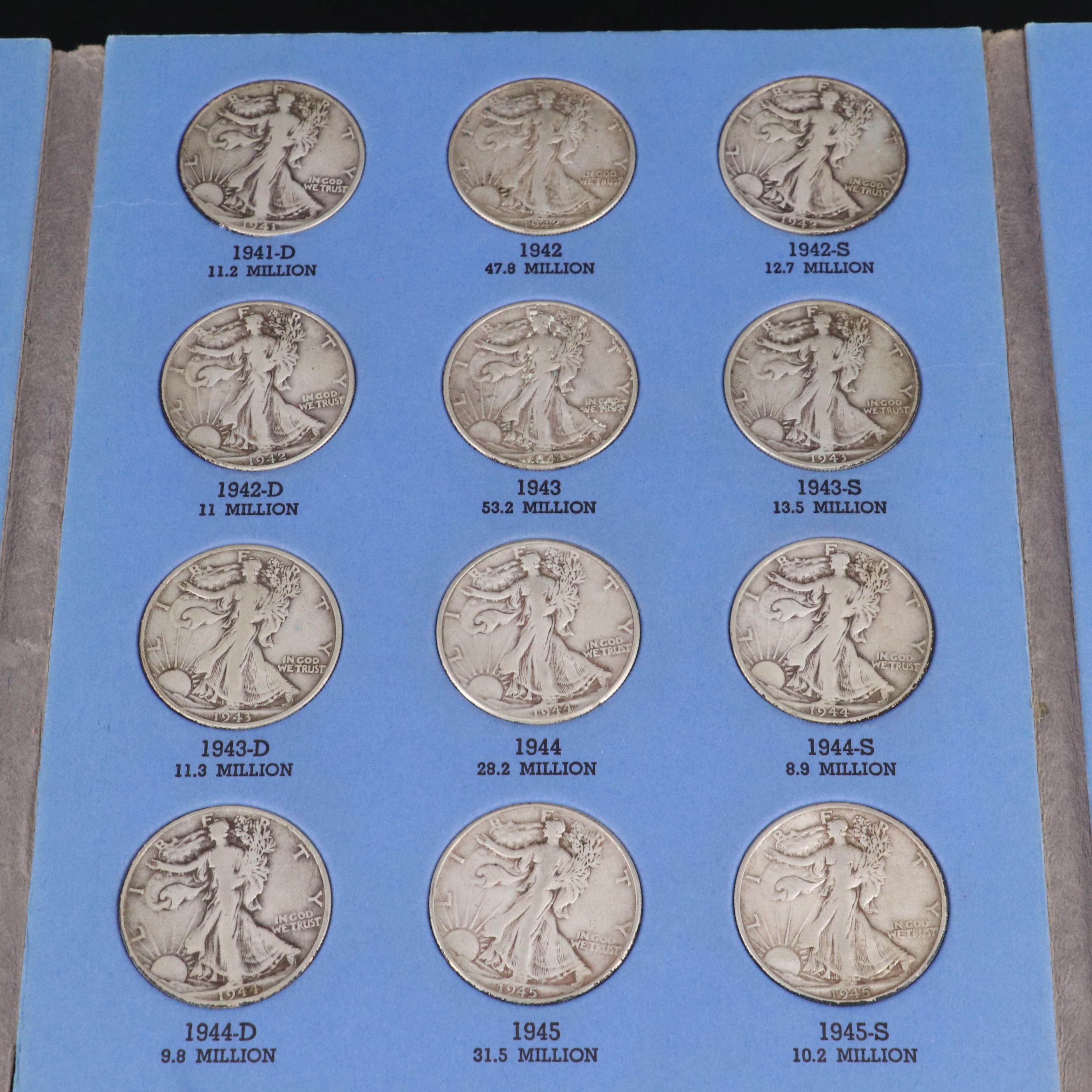 Whitman Binder of Walking Liberty Half Dollars, 1937 to 1947