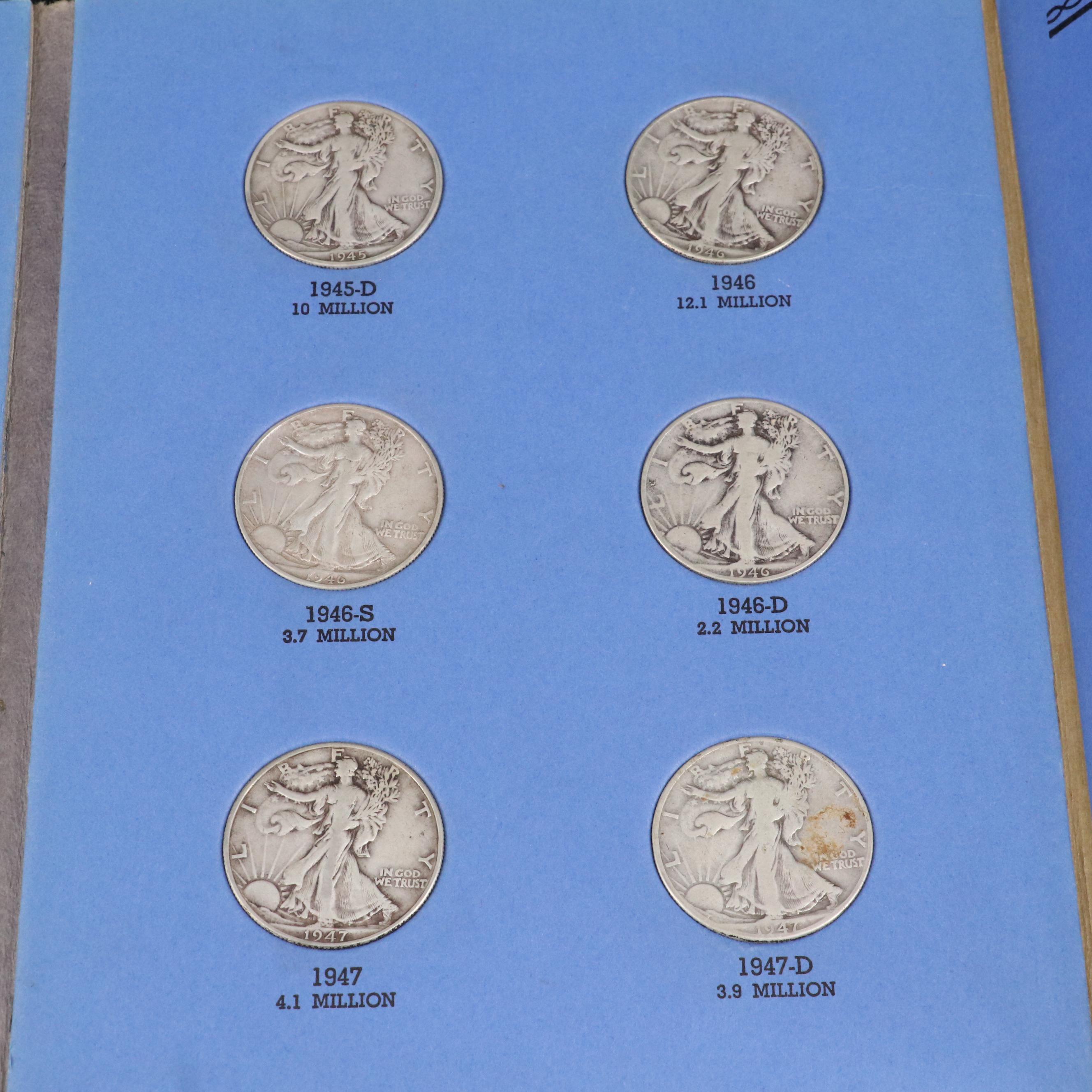 Whitman Binder of Walking Liberty Half Dollars, 1937 to 1947