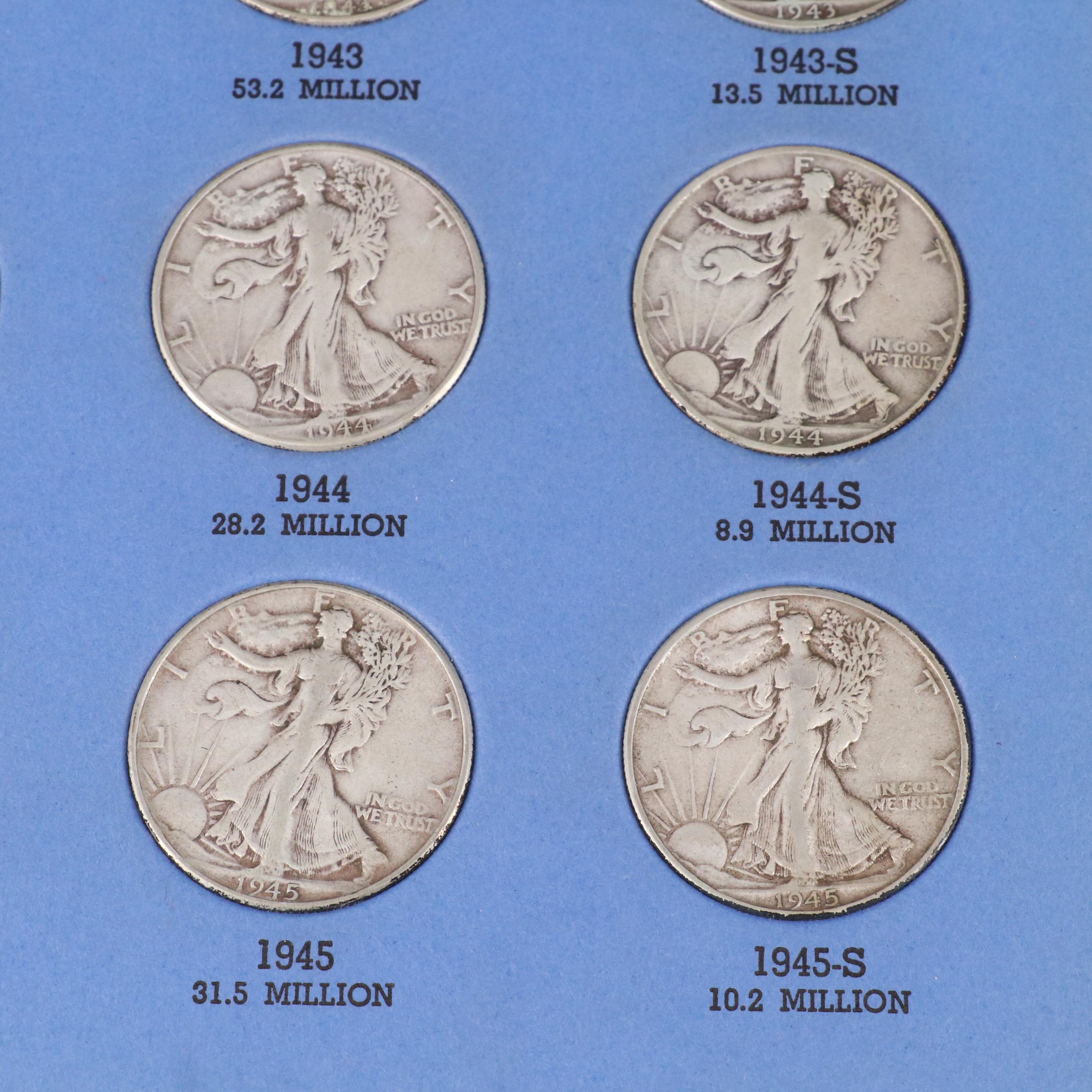 Whitman Binder of Walking Liberty Half Dollars, 1937 to 1947