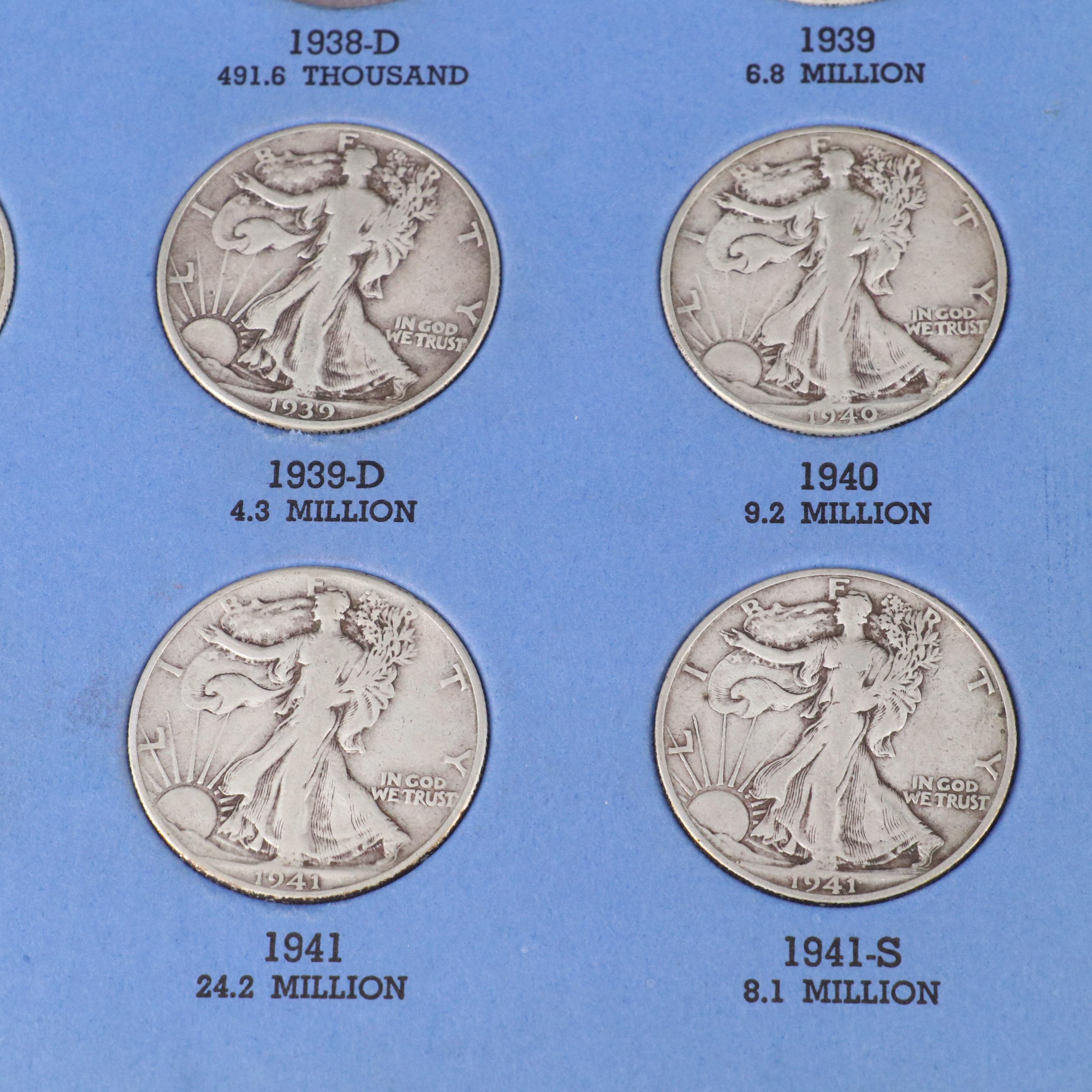 Whitman Binder of Walking Liberty Half Dollars, 1937 to 1947