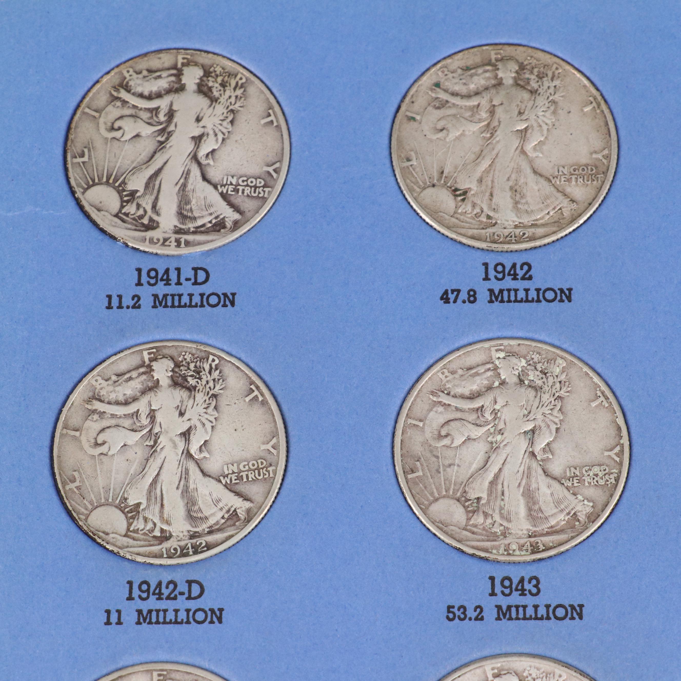 Whitman Binder of Walking Liberty Half Dollars, 1937 to 1947