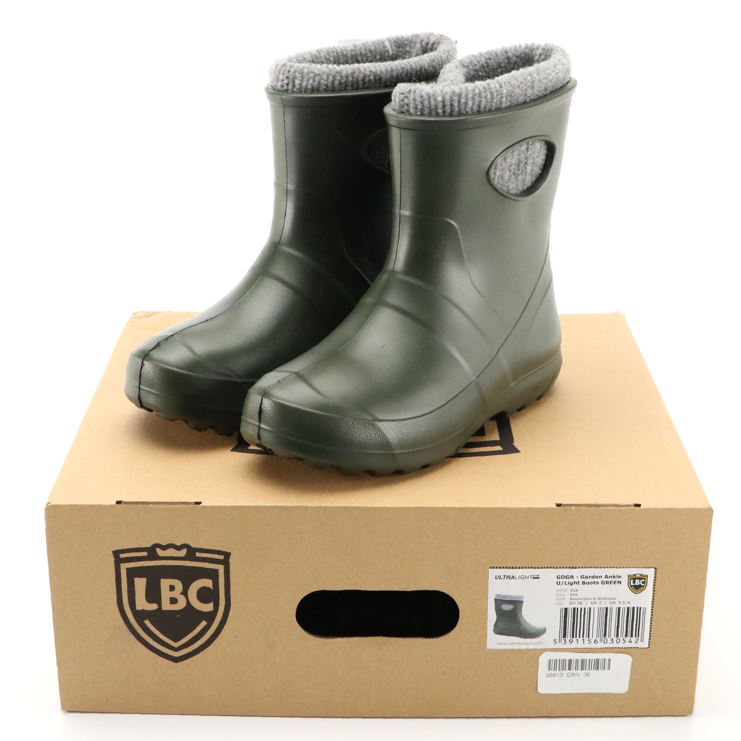Leon Boots Co. Garden Ankle Ultralight Boots in Green with Boxes, NWT