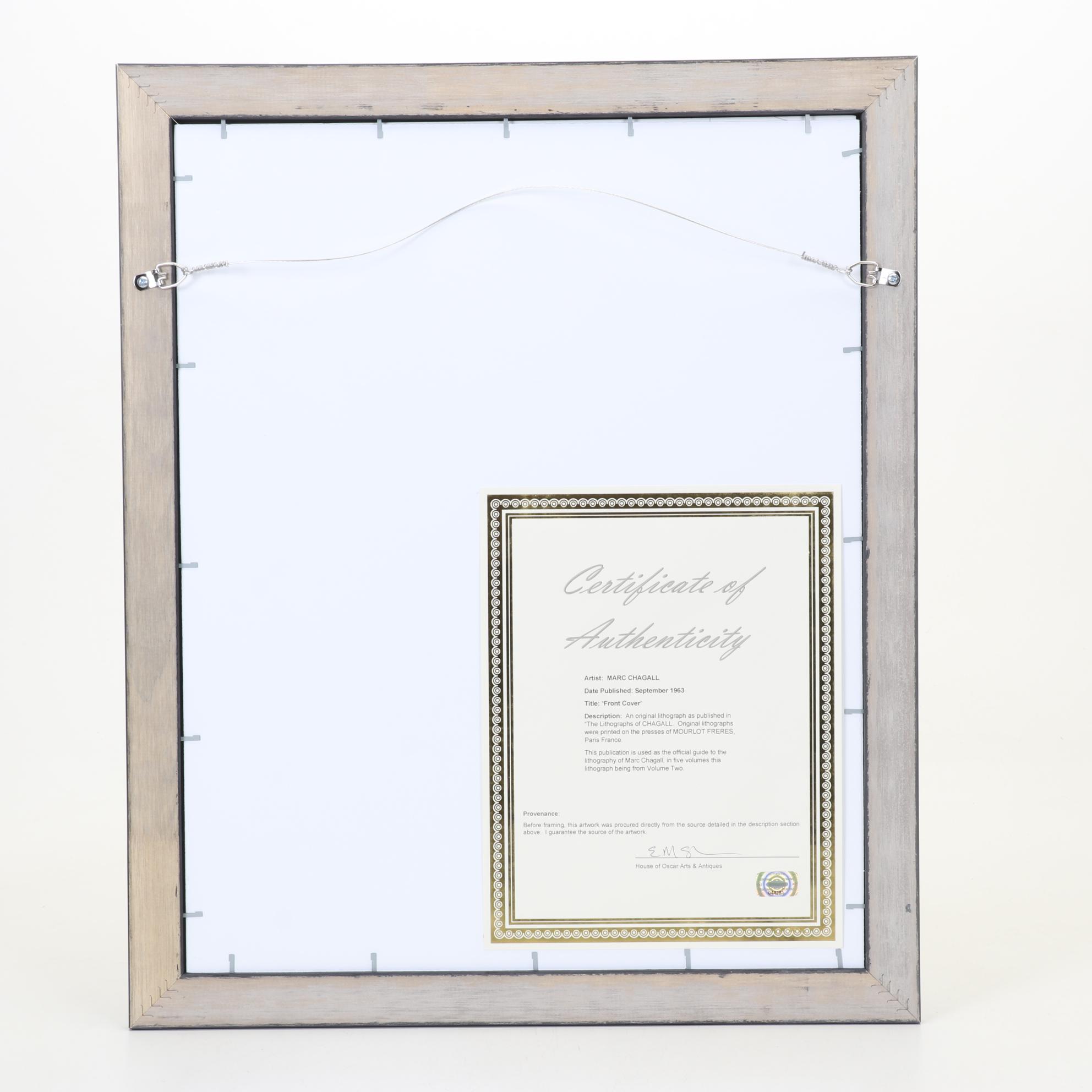 Marc Chagall Color Lithograph From "The Lithographs of Chagall," 1963