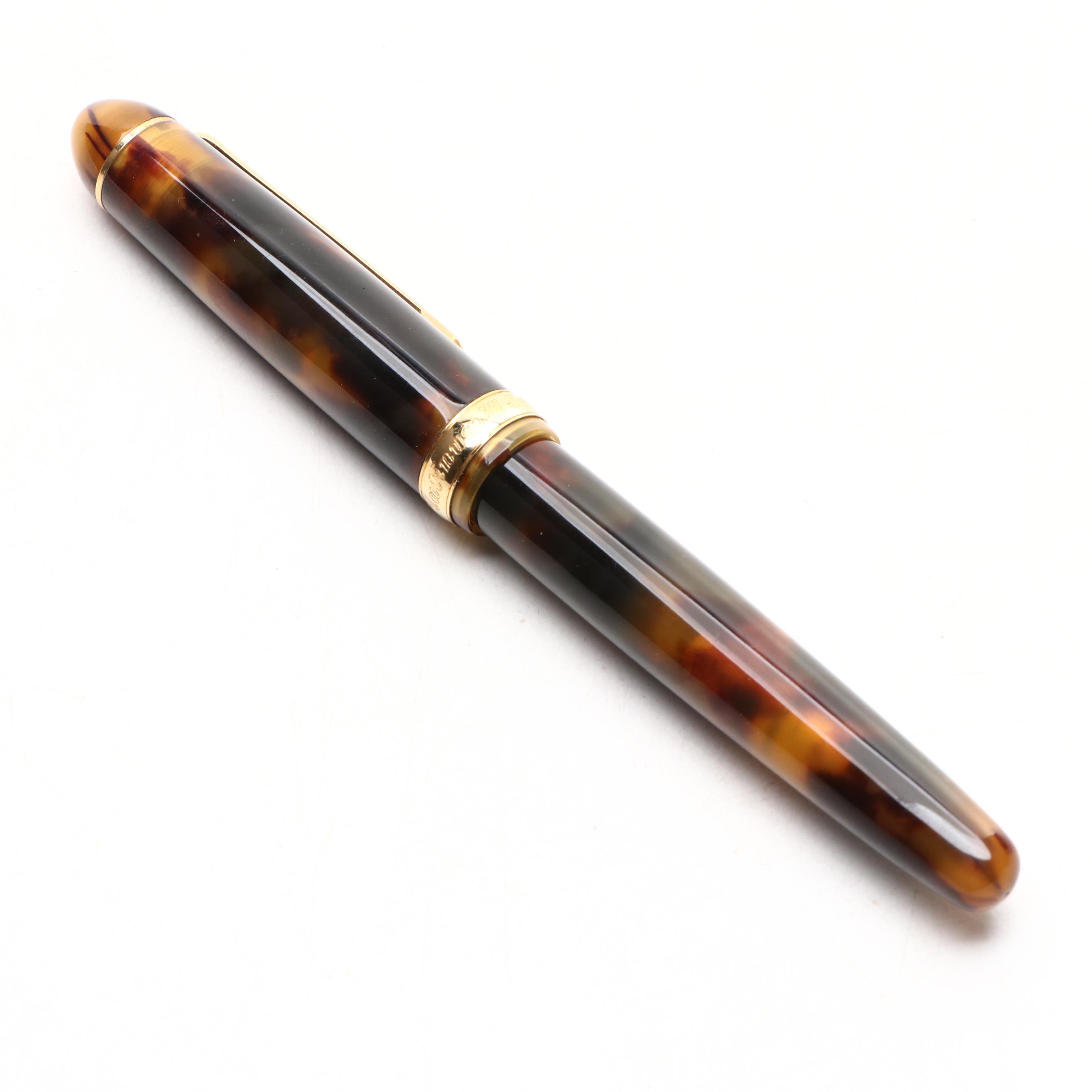 Platinum of Japan Tortoiseshell Lacquer Fountain Pen With 18K Nib