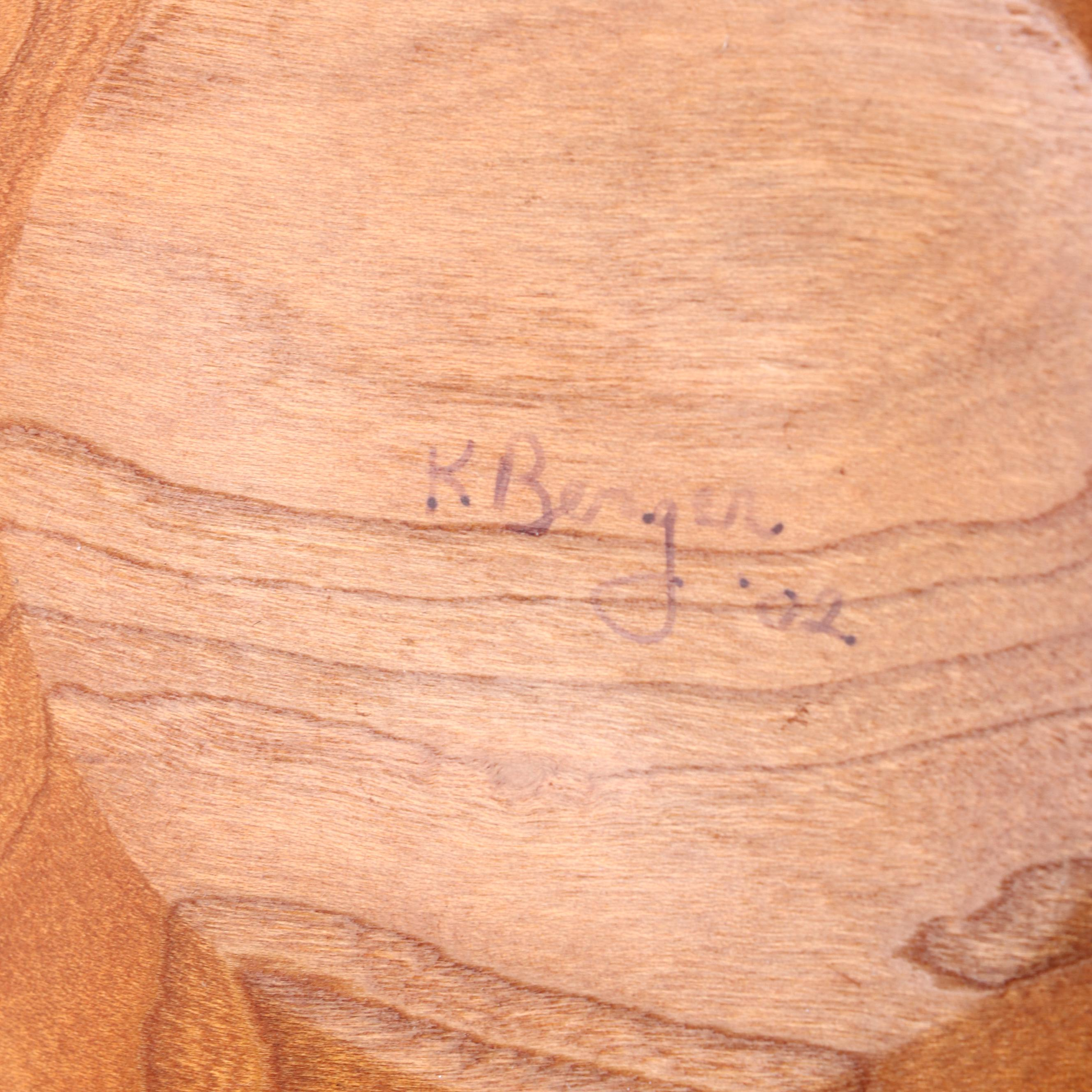 Tad Pinkerton Spalted Birch Turned Wood Bowls with K. Berger Wood Bowl