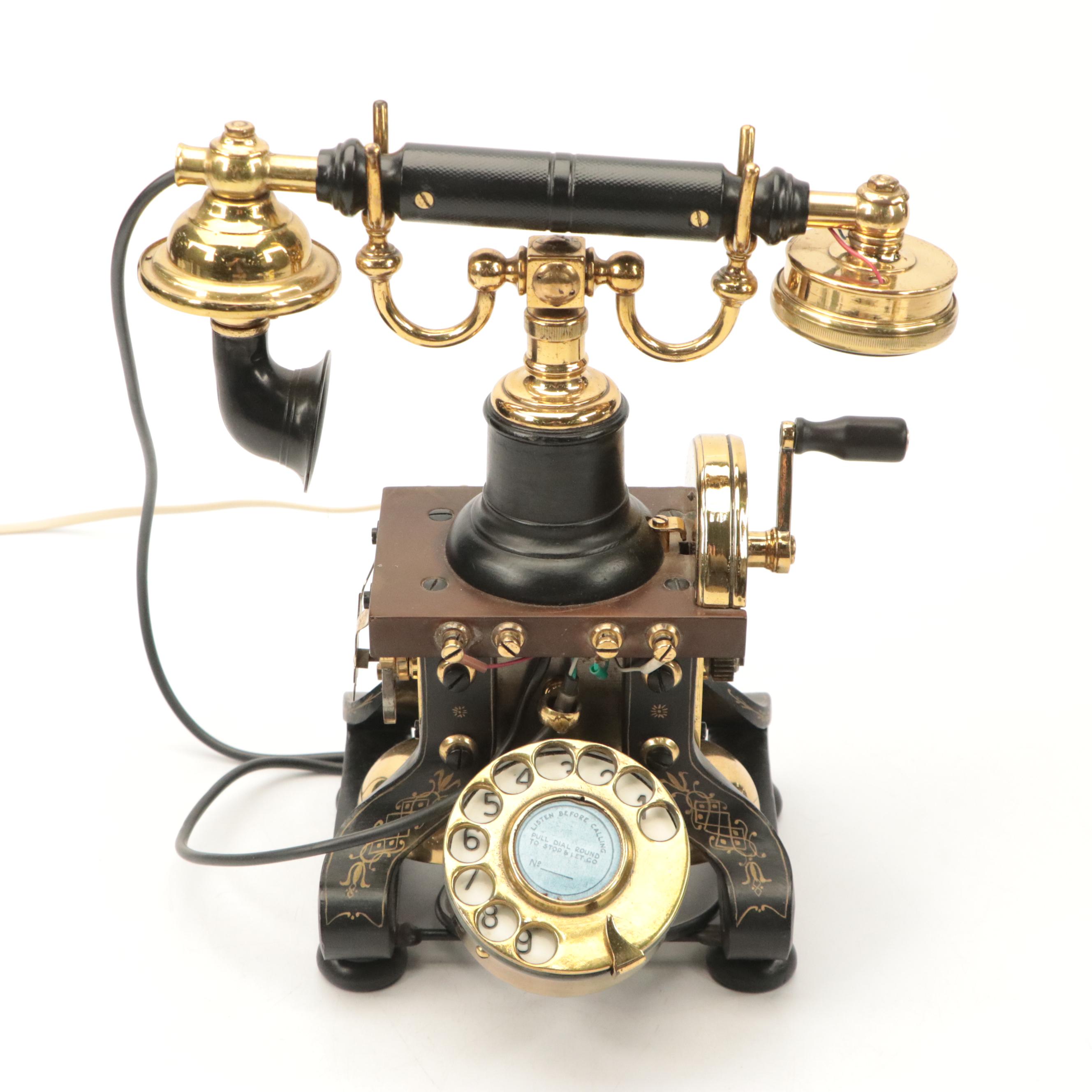 L.M. Ericsson & Co. "Eiffel Tower" Cast Iron and Brass Crank Rotary Telephone