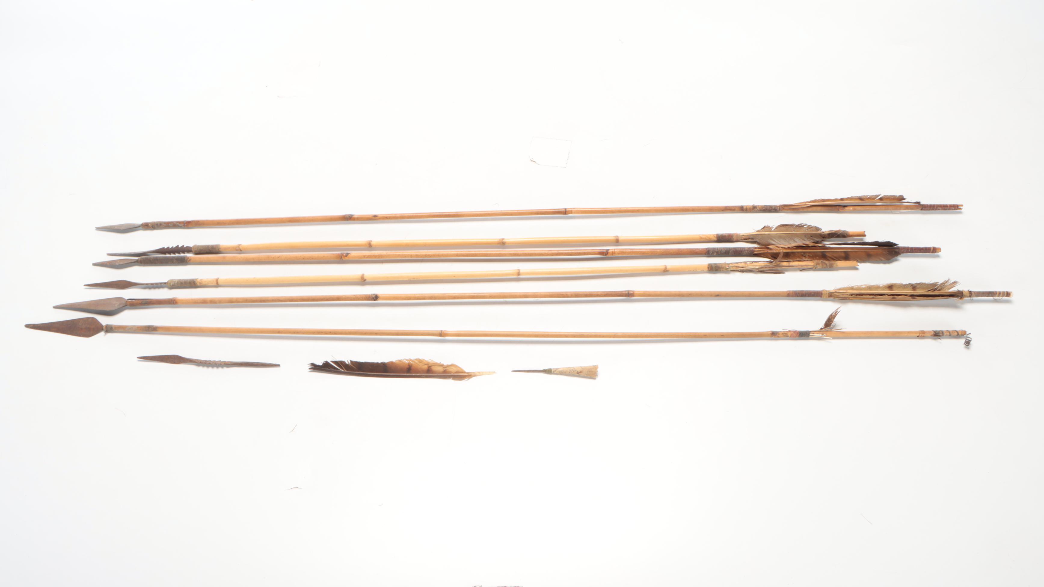 Wood Bowstaff with Wood Quiver and More Archery Equipment