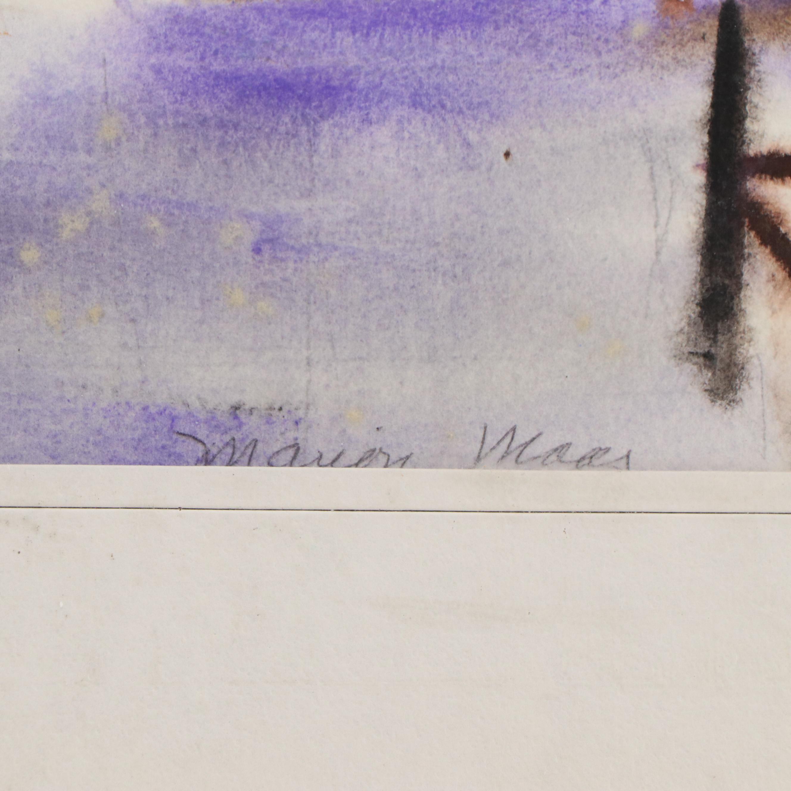 Marion Mass Watercolor Painting of Harbor Scene "Harbor" and More