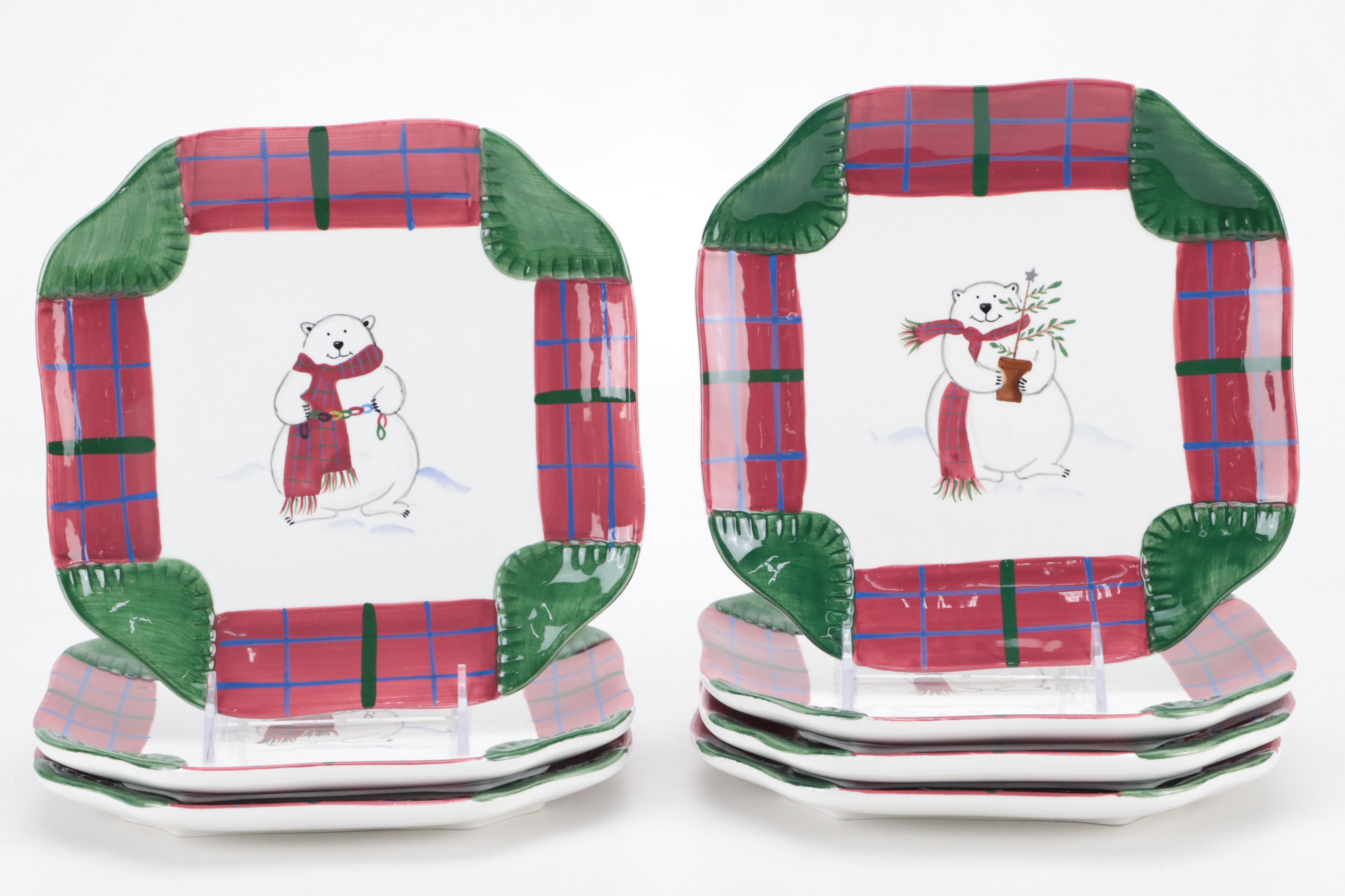 Pfaltzgraff  "Snow Bear" Dinnerware and Relish Tray with Other Tableware